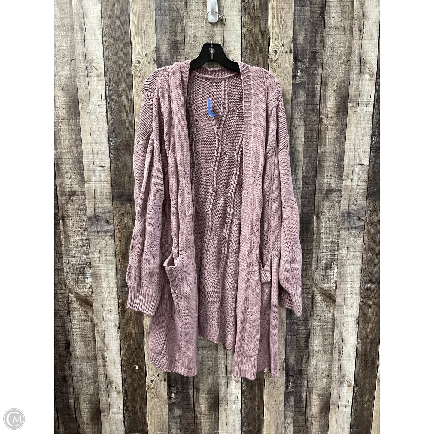 Sweater Cardigan By Cmf In Purple, Size: 2x