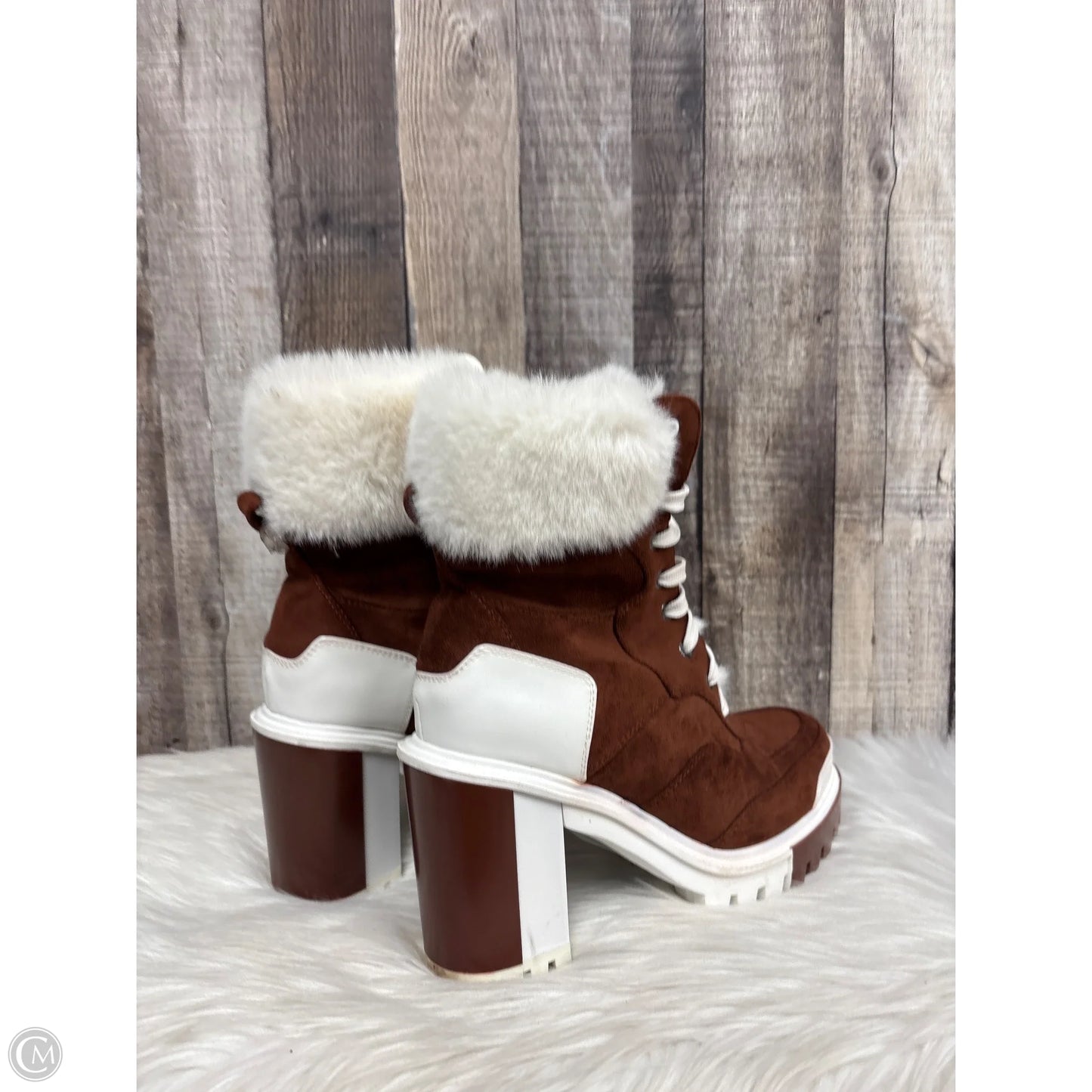 Boots Ankle Heels By Azalea Wang In Brown, Size: 7.5