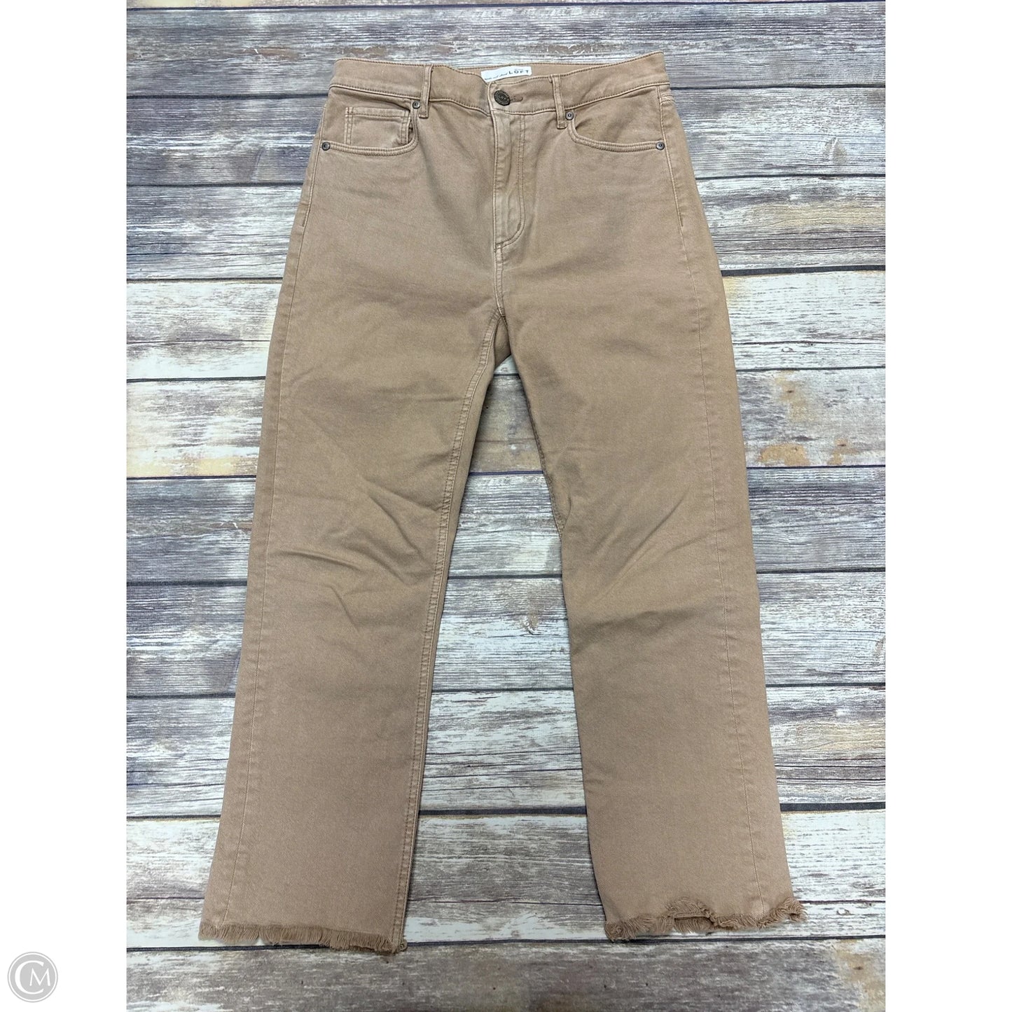 Jeans Straight By Loft In Tan, Size: 4