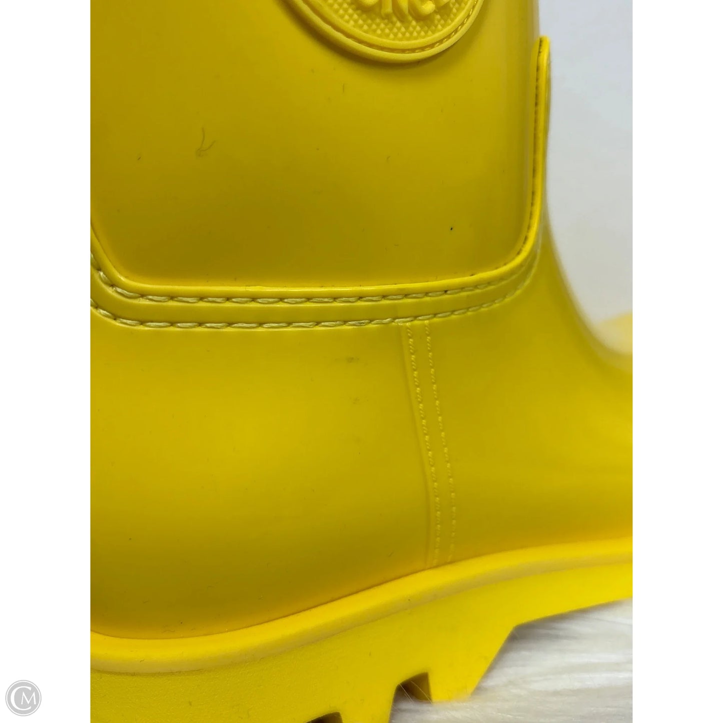 Boots Luxury Designer By Moncler In Yellow, Size: 9