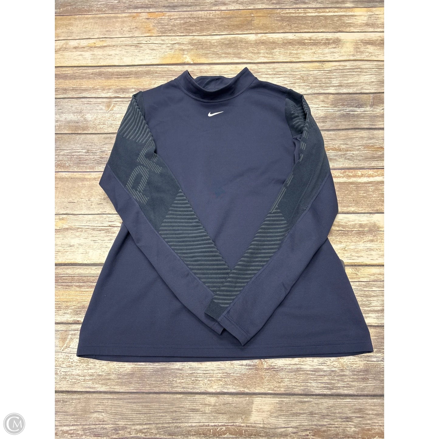 Athletic Top Long Sleeve Crewneck By Nike In Navy, Size: L