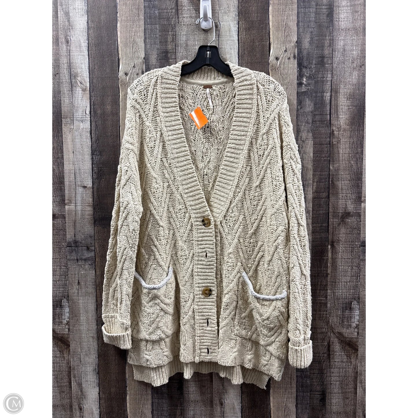 Sweater Cardigan By Free People In Beige, Size: S