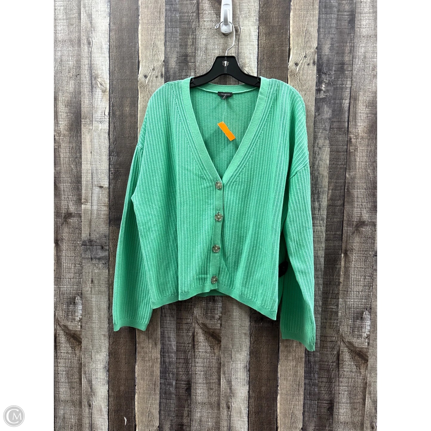 Sweater Cardigan By Talbots In Green, Size: Xl