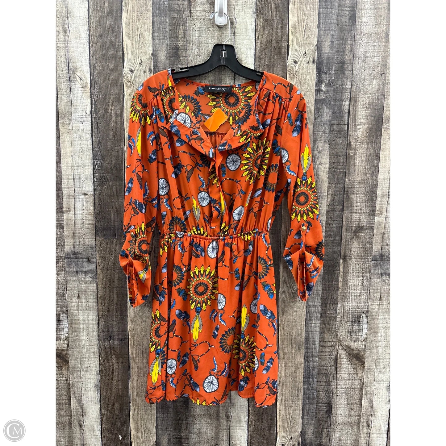 Dress Casual Short By Peach Love Cream California In Orange, Size: S