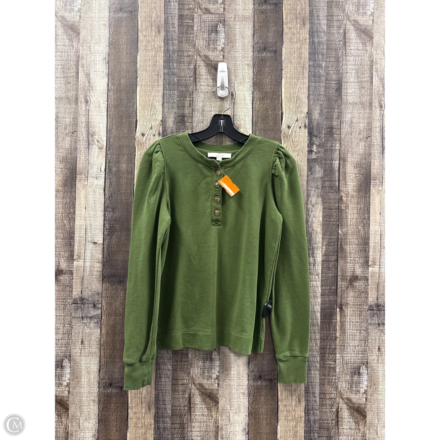 Top Long Sleeve By Loft In Green, Size: S