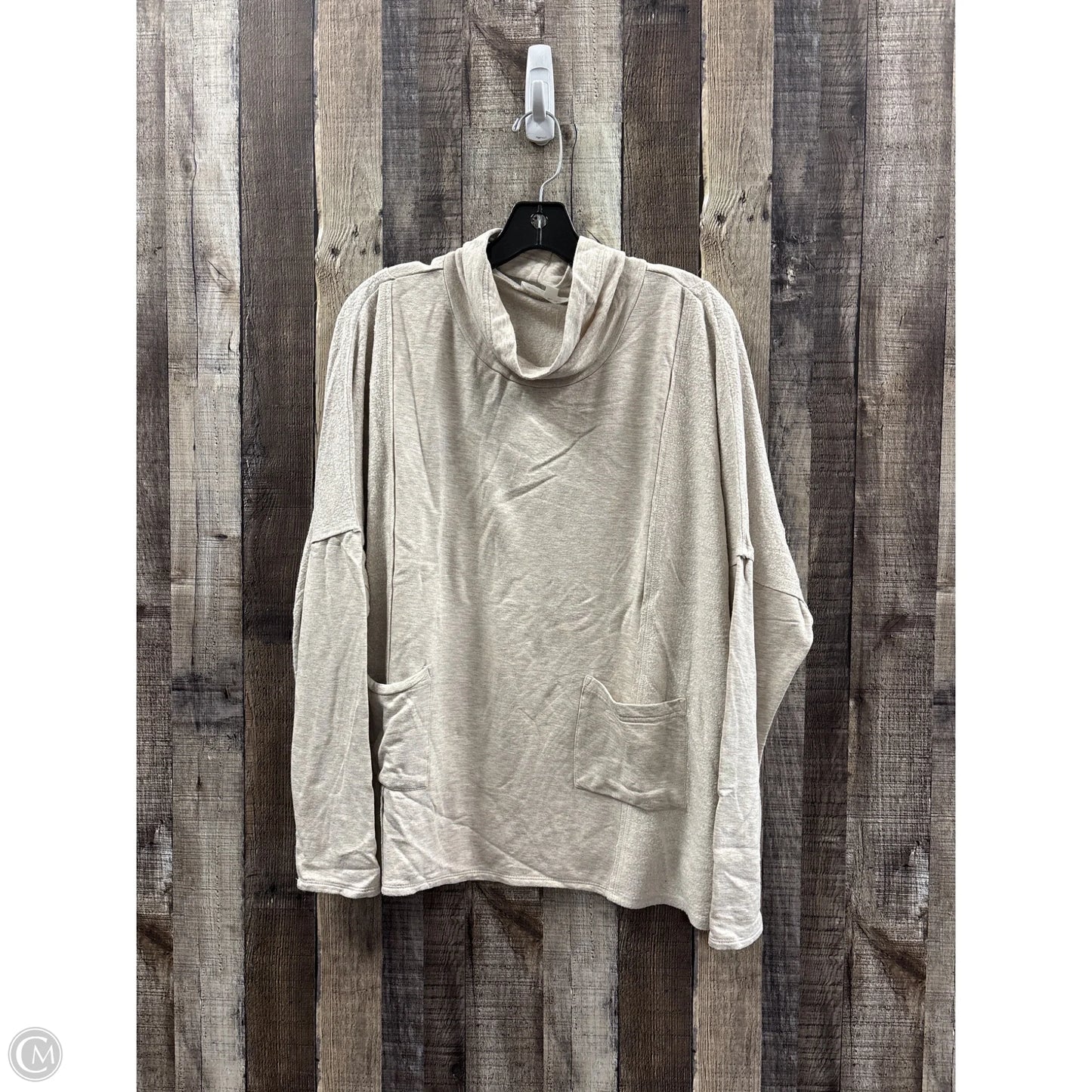 Top Long Sleeve By Chelsea And Theodore In Beige, Size: L
