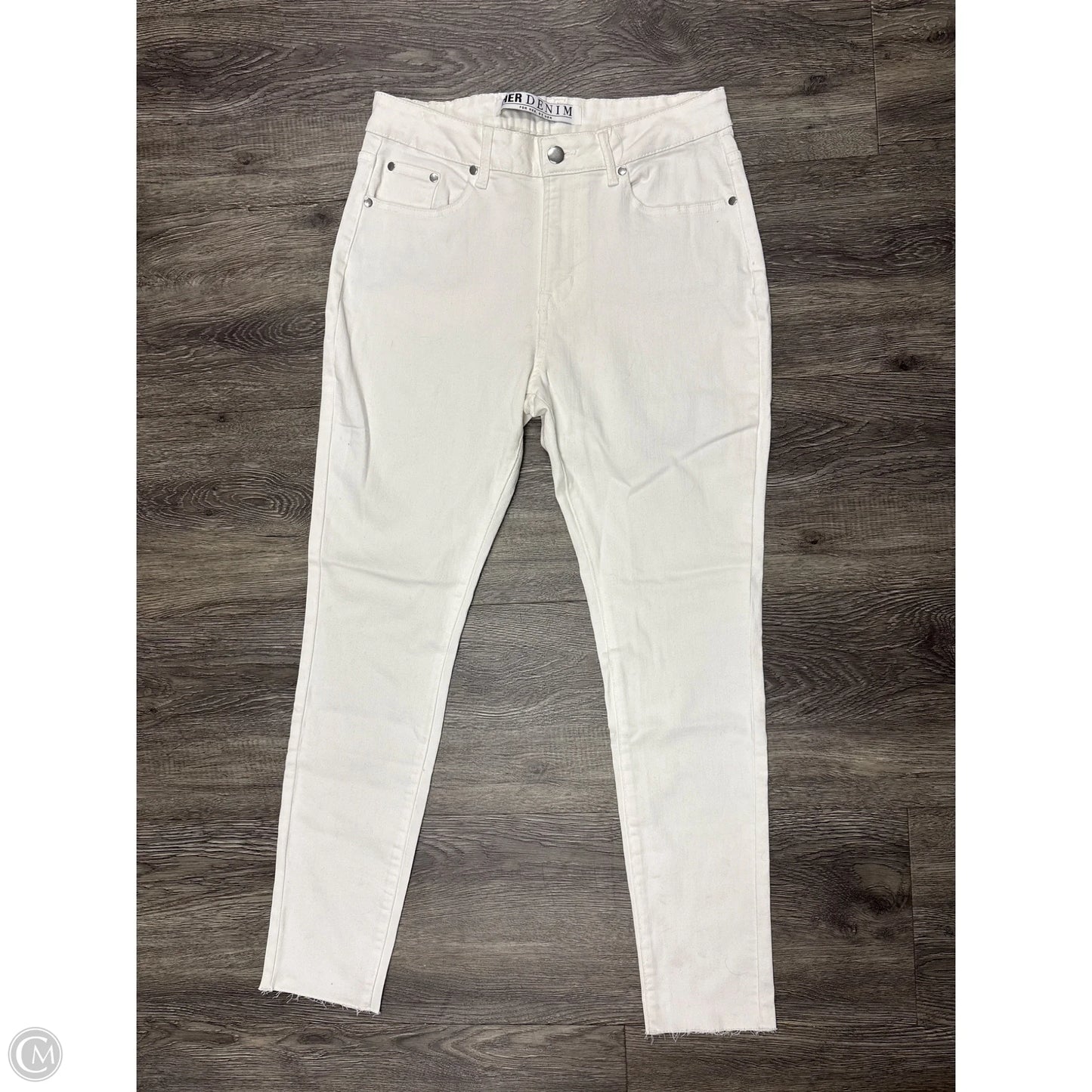 Jeans Skinny By Clothes Mentor In Cream Denim, Size: 8