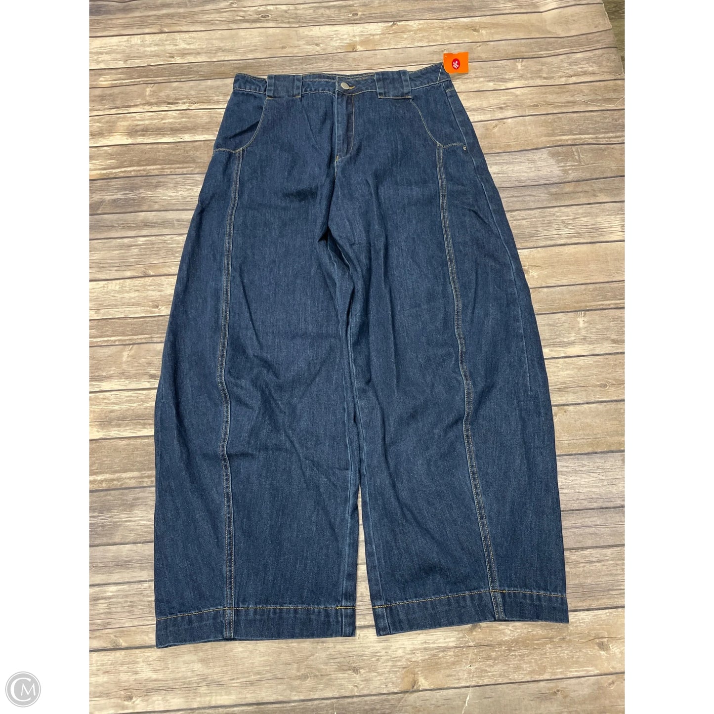 Jeans Wide Leg By Cider In Blue Denim, Size: L