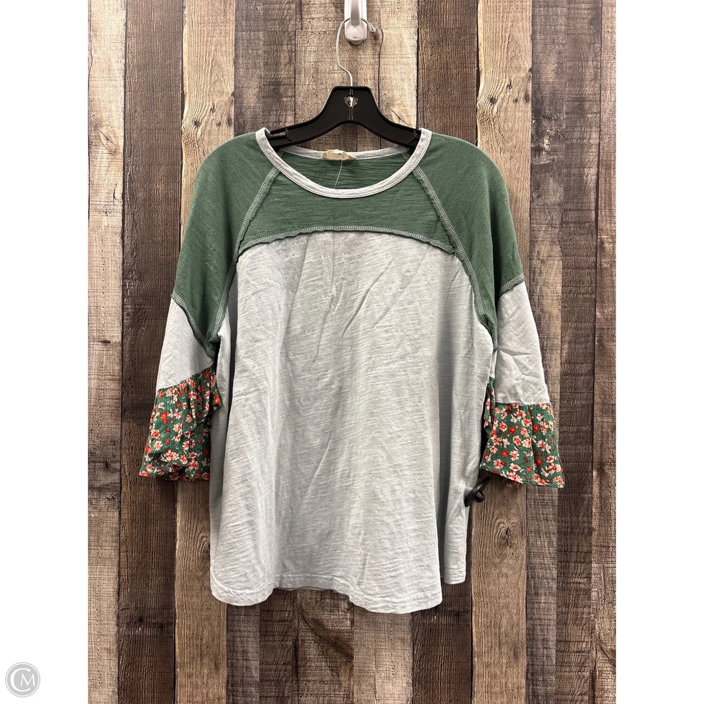 Top 3/4 Sleeve By Easel In Green, Size: S