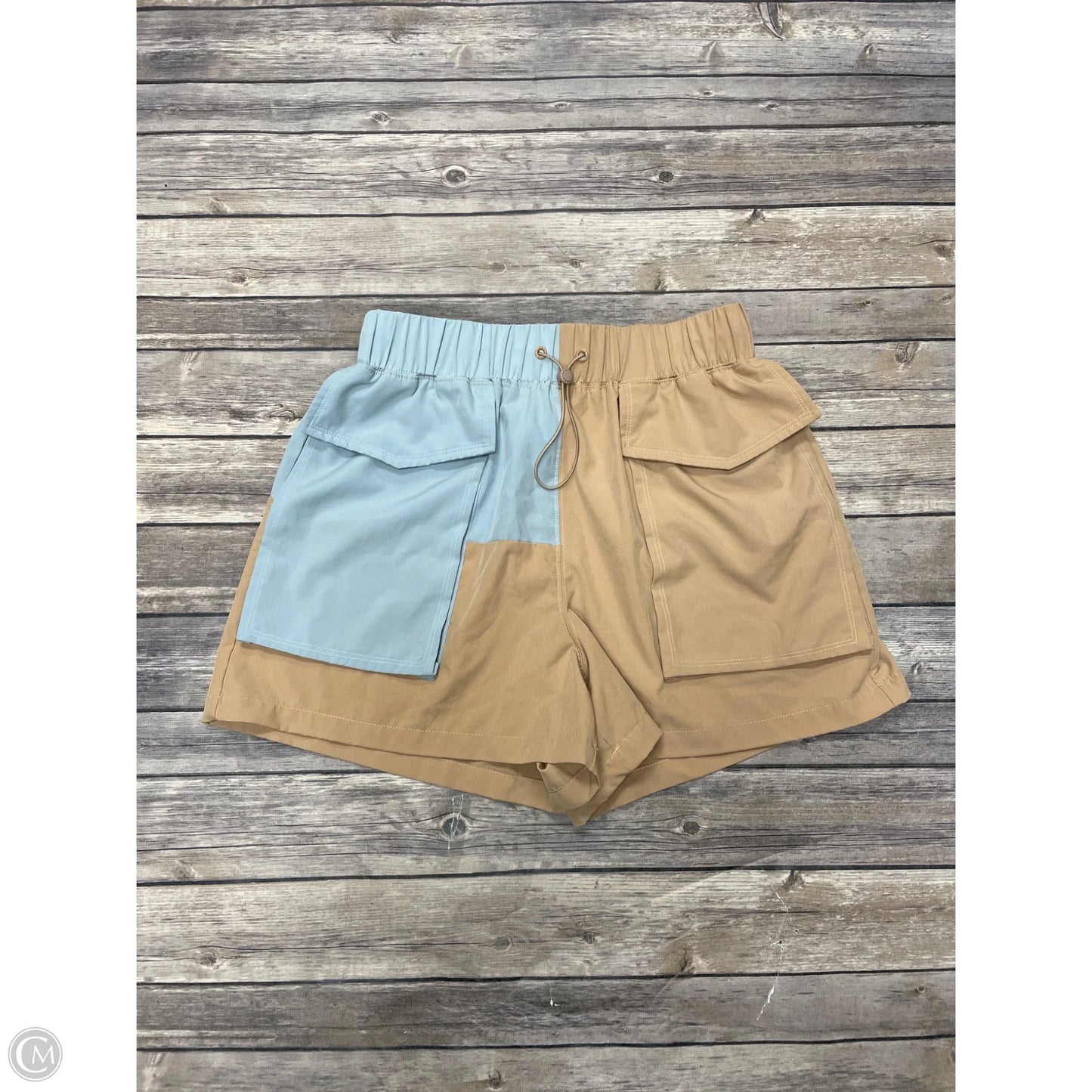 Athletic Shorts By Fabletics In Blue & Tan, Size: S