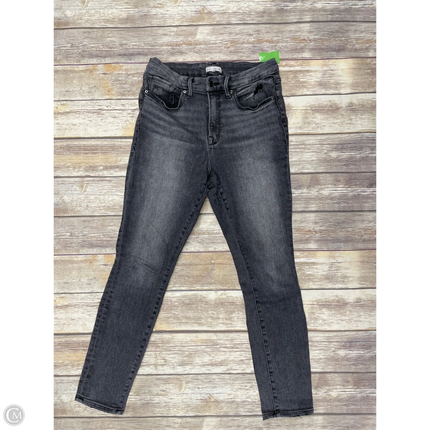 Jeans Skinny By Good American In Black Denim, Size: 10
