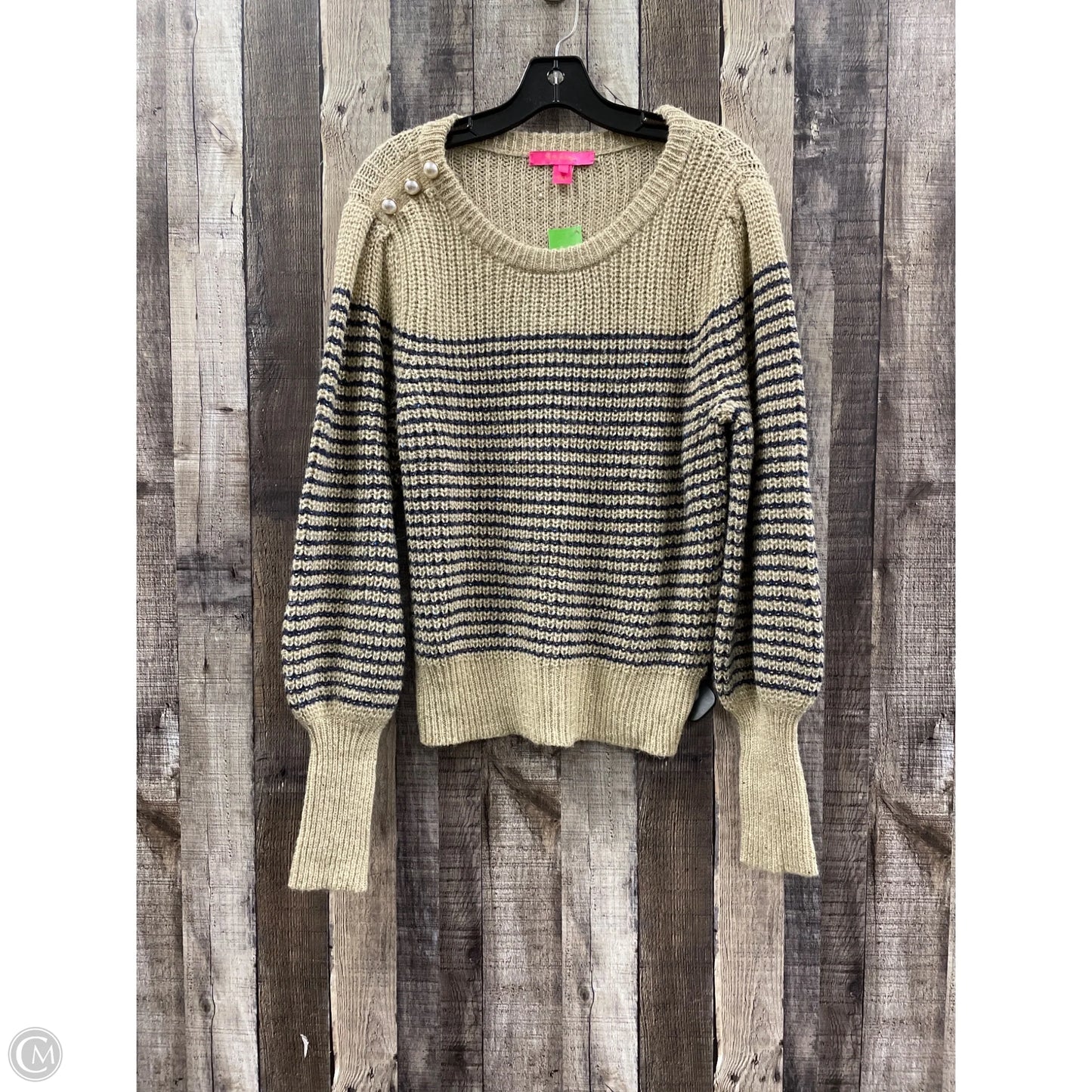 Sweater Cardigan Designer By Lilly Pulitzer In Gold, Size: M