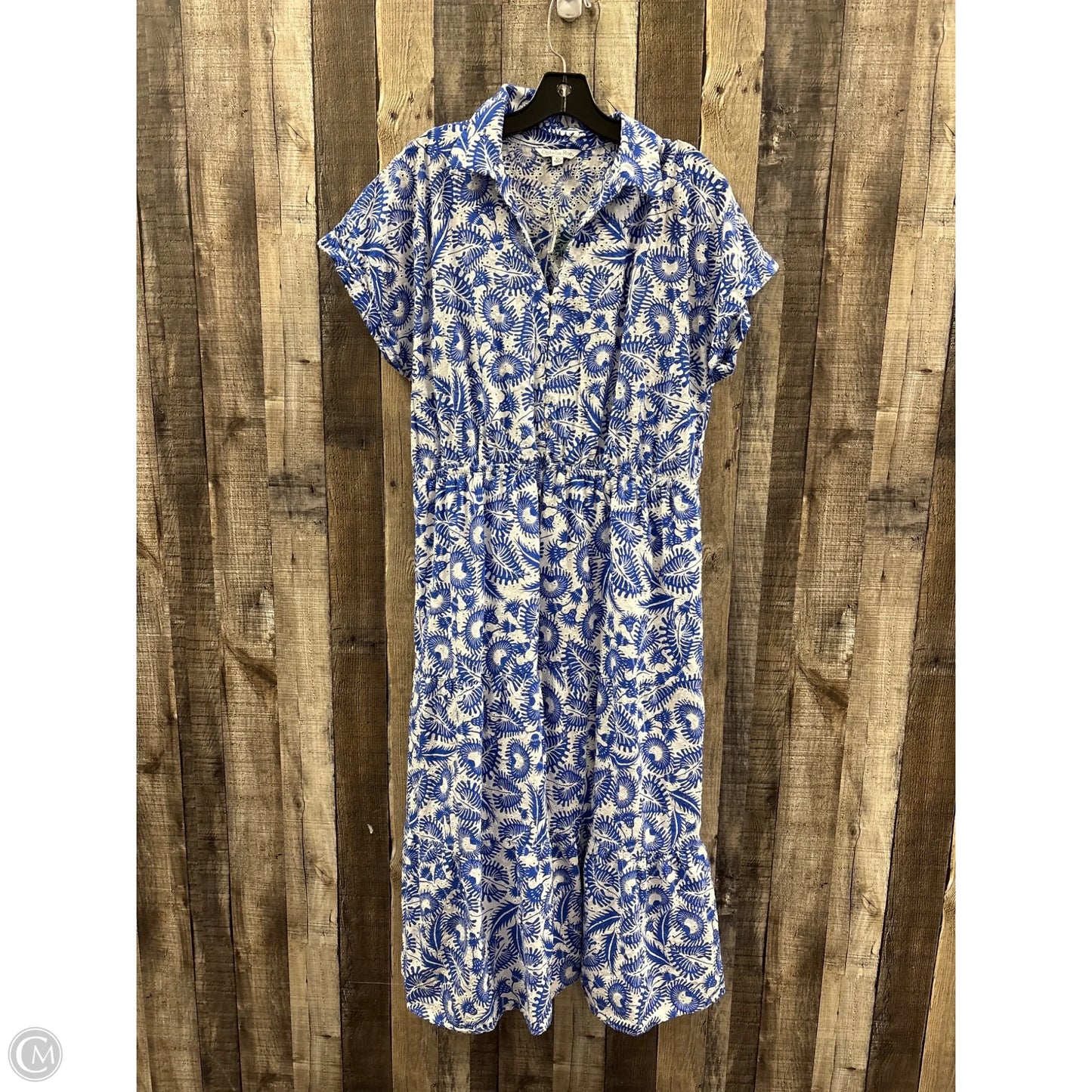 Dress Casual Maxi By Ophelia Roe In Blue & White, Size: Xl