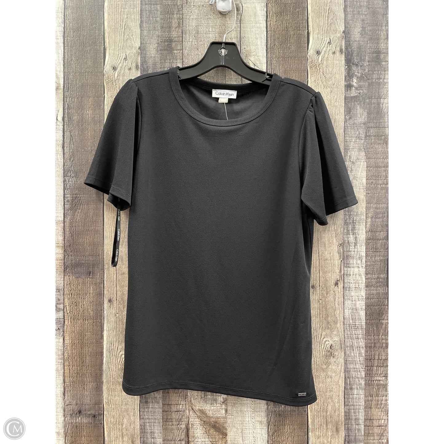 Top Short Sleeve By Calvin Klein In Black, Size: M