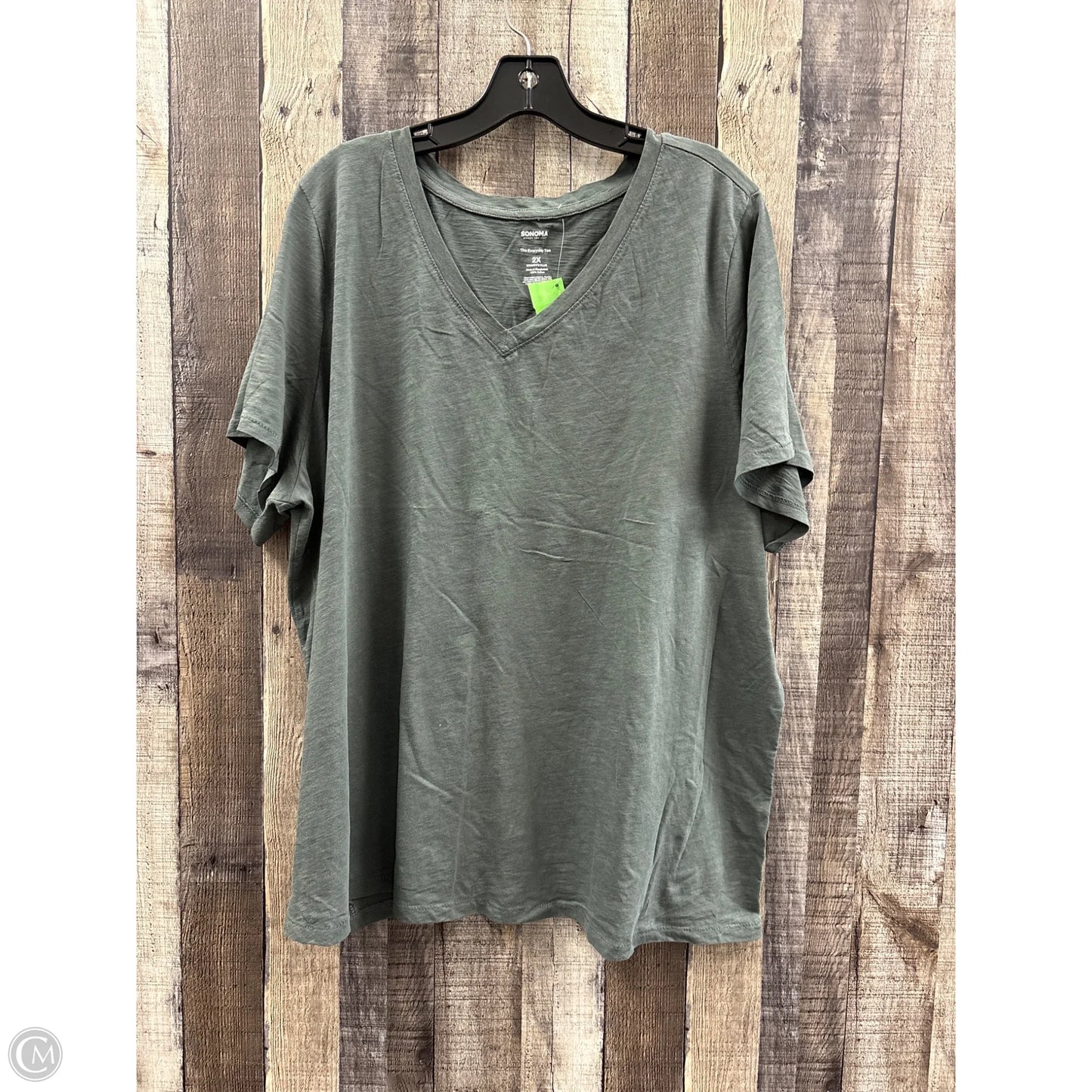 Top Short Sleeve By Sonoma In Green, Size: 2x