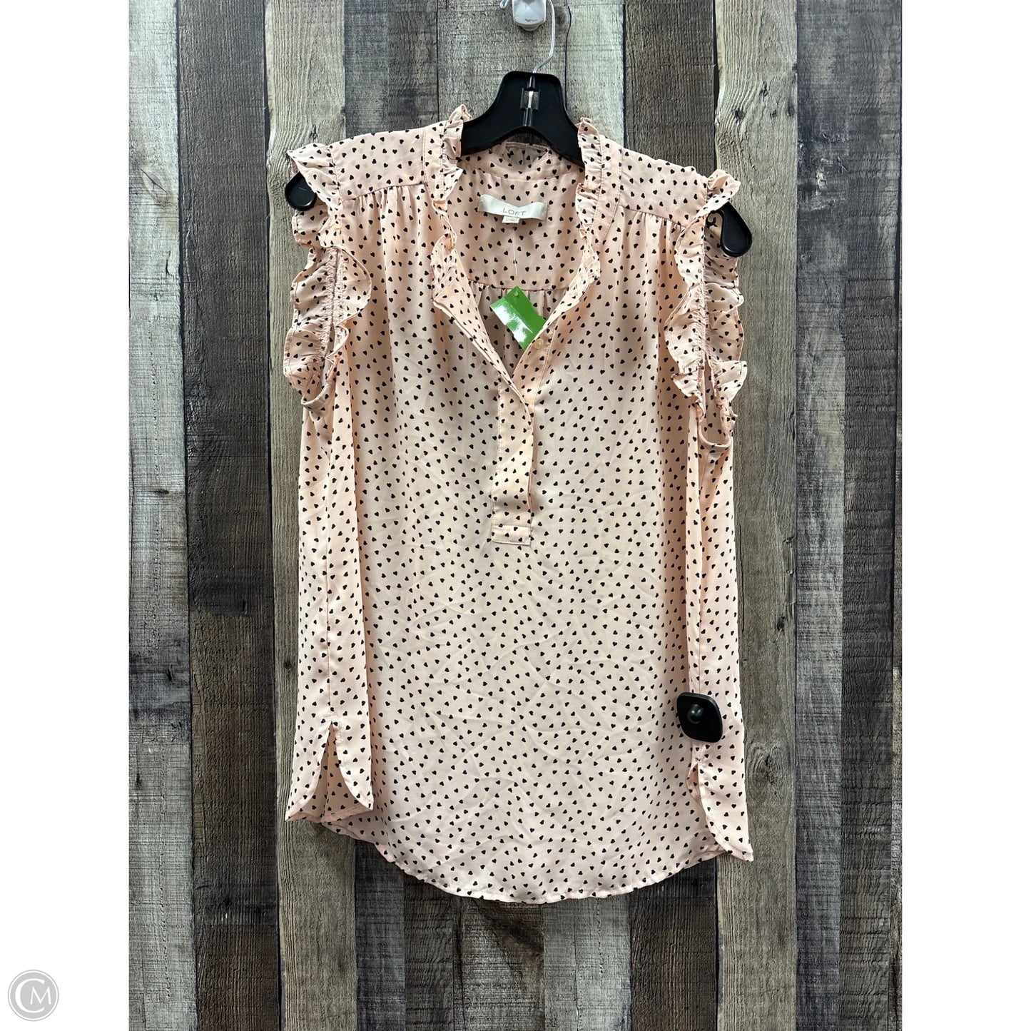 Top Sleeveless By Loft In Peach, Size: L