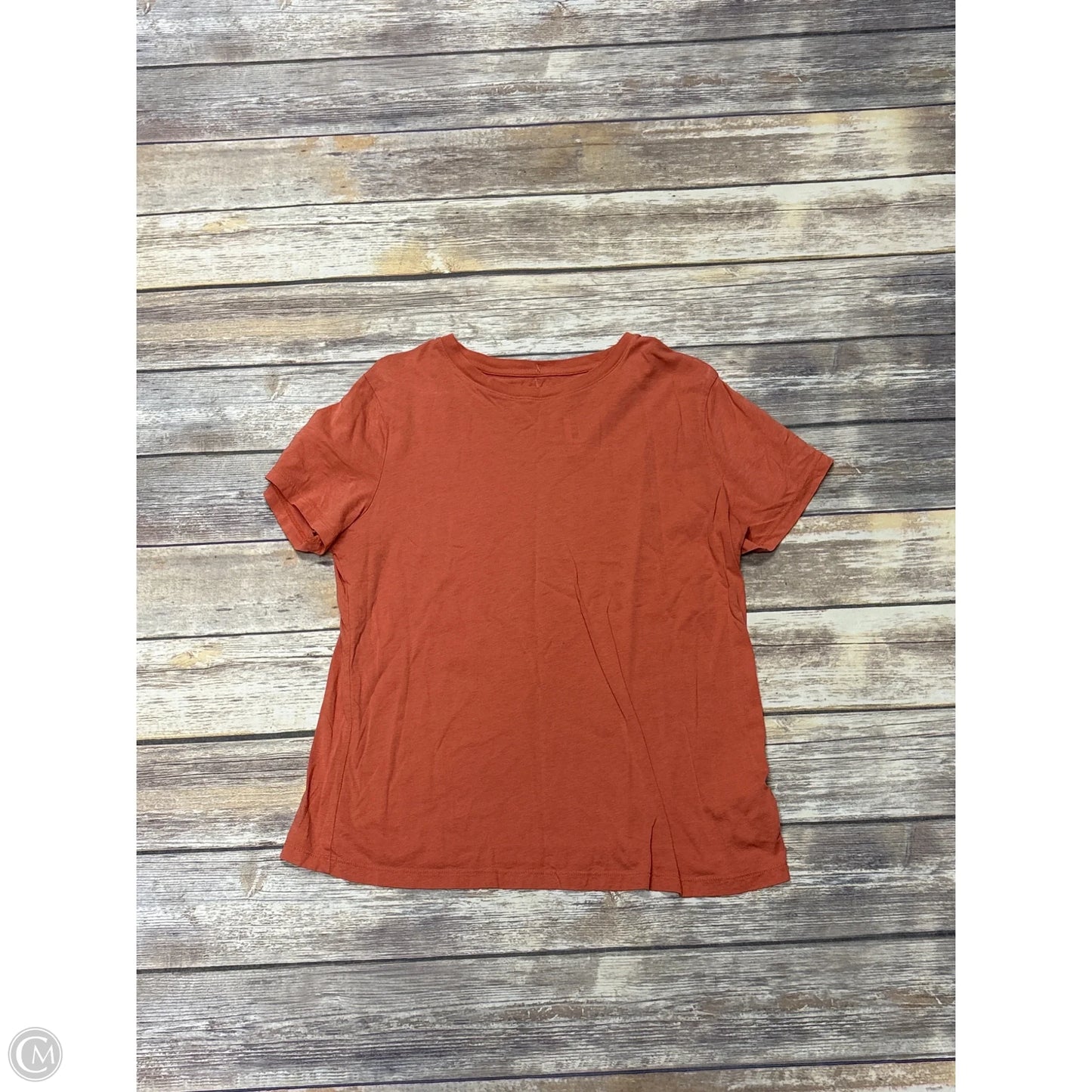 Top Short Sleeve Basic By A New Day In Orange, Size: L