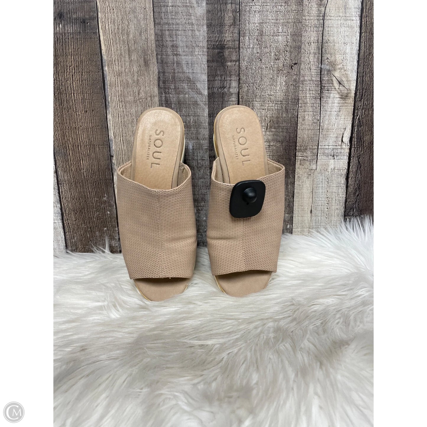 Sandals Heels Wedge By Naturalizer In Tan, Size: 8