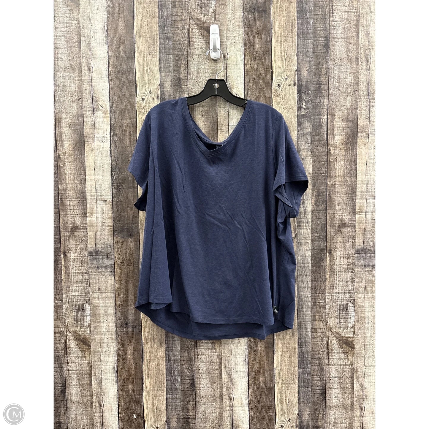 Top Short Sleeve By Falls Creek In Navy, Size: 3x