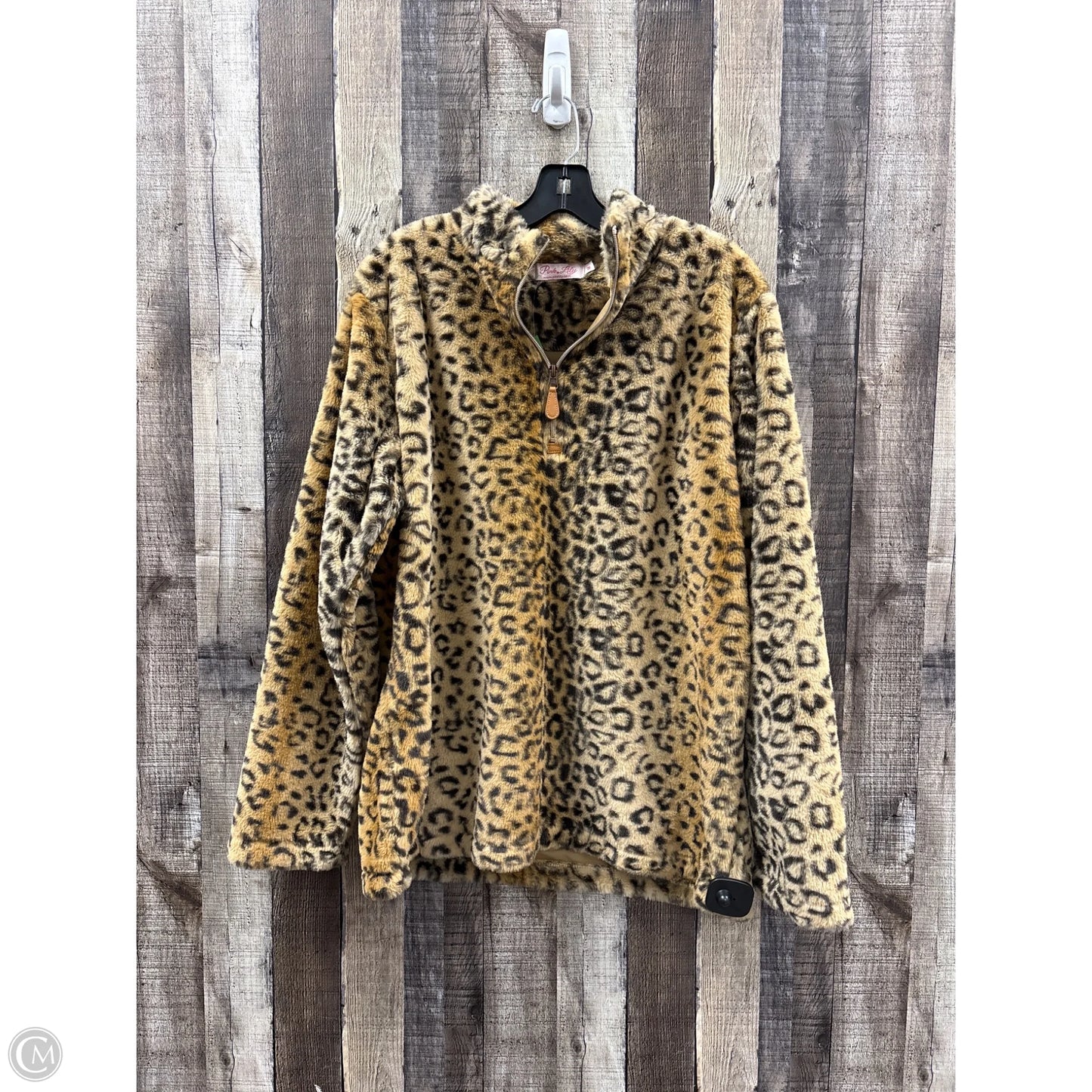Jacket Fleece By Pink Lily In Animal Print, Size: M