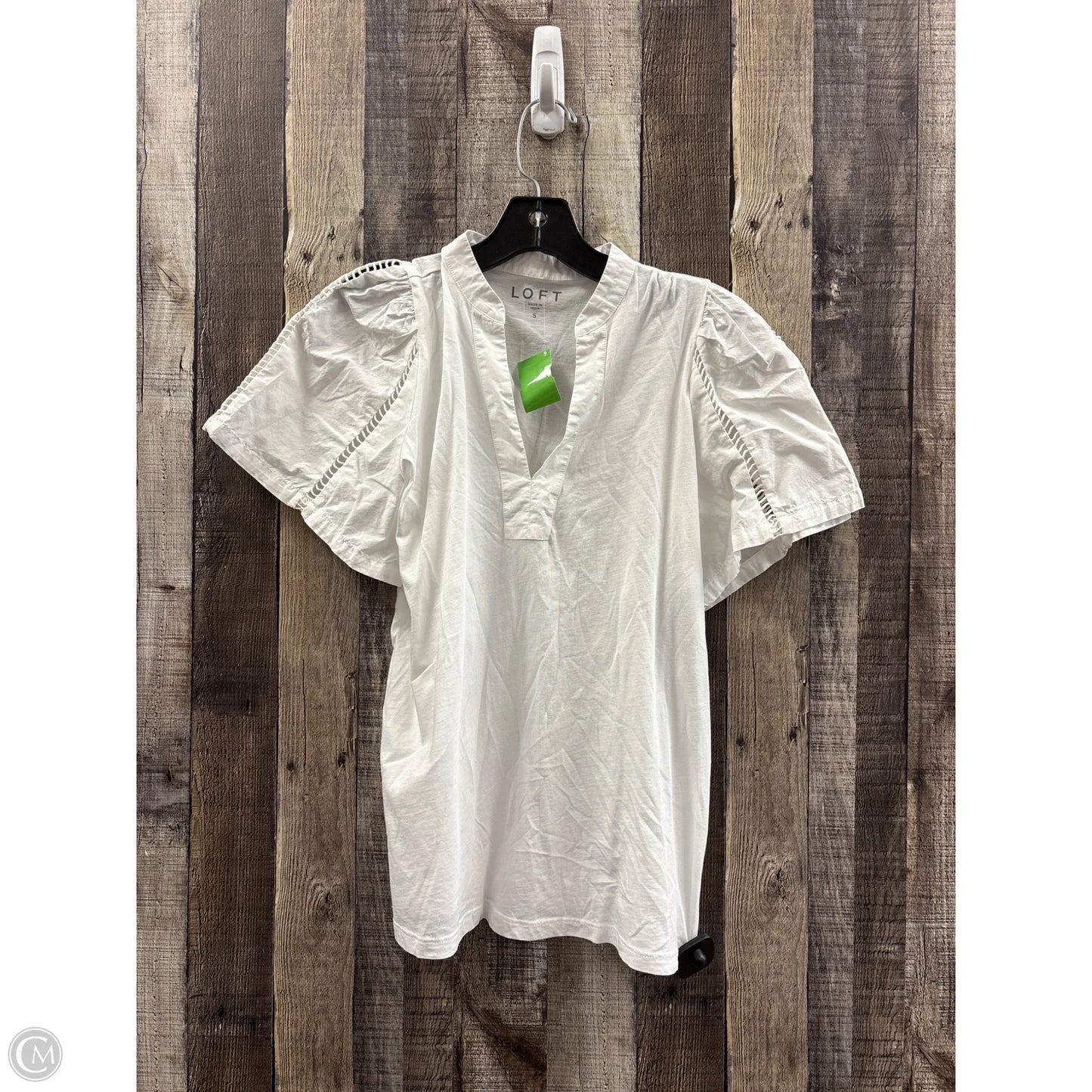 Top Short Sleeve By Loft In White, Size: S