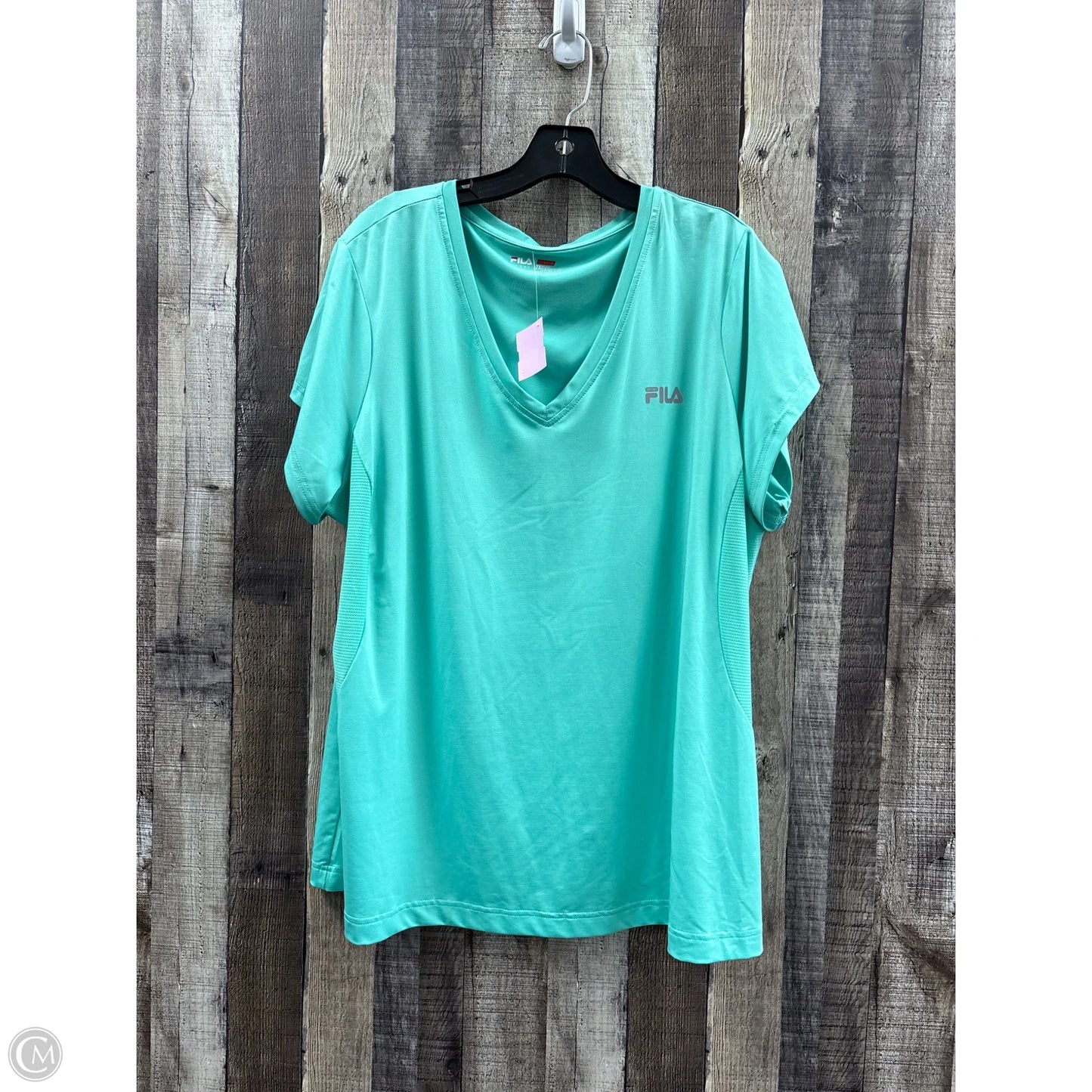 Athletic Top Short Sleeve By Fila In Green, Size: 2x