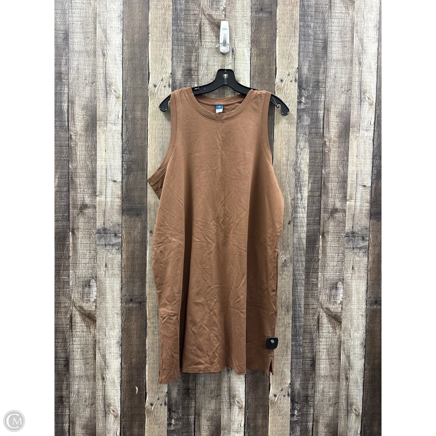 Dress Casual Midi By Old Navy In Brown, Size: Xl