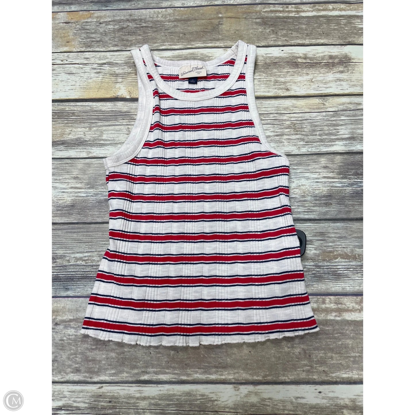 Top Sleeveless By Universal Thread In Striped Pattern, Size: S
