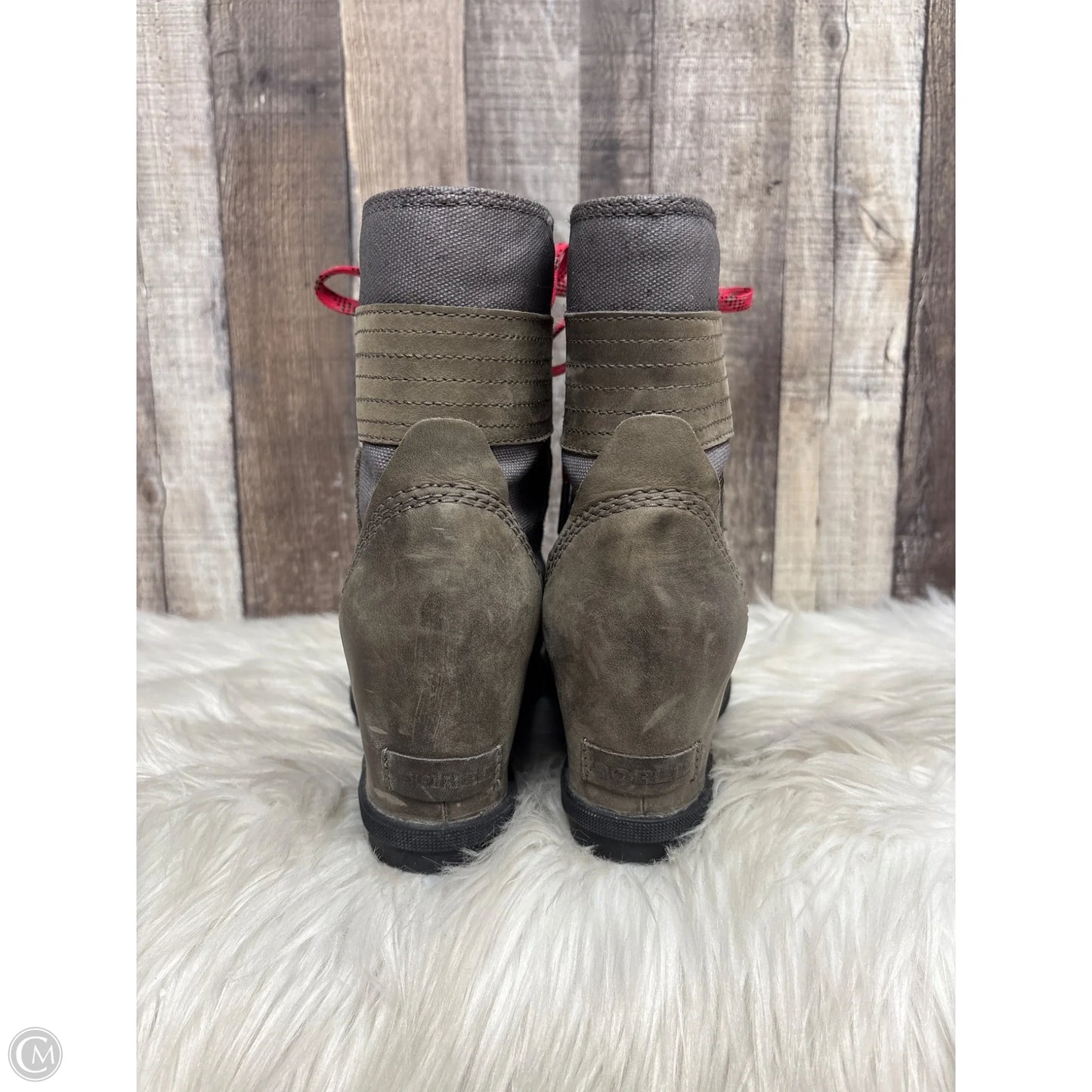 Boots Mid-calf Heels By Sorel In Taupe, Size: 9.5