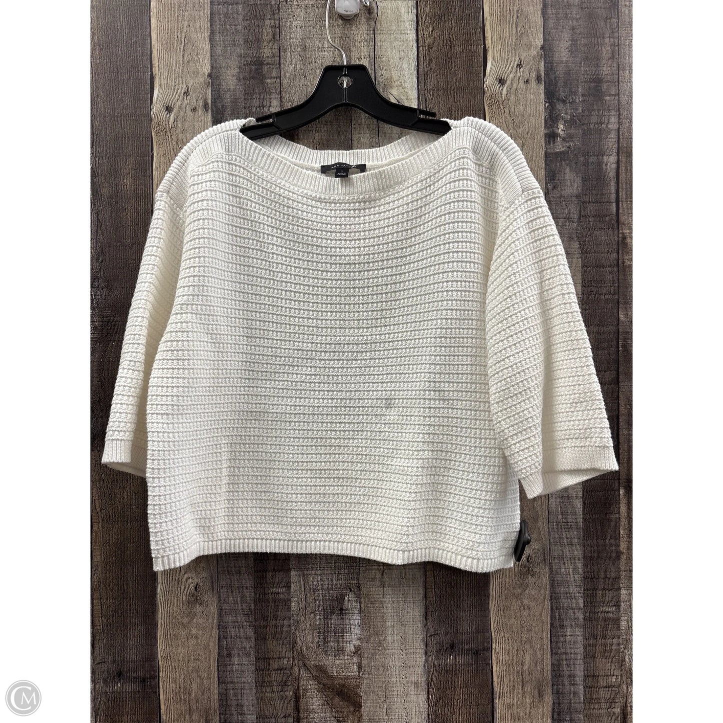 Sweater Short Sleeve By Ann Taylor In White, Size: S