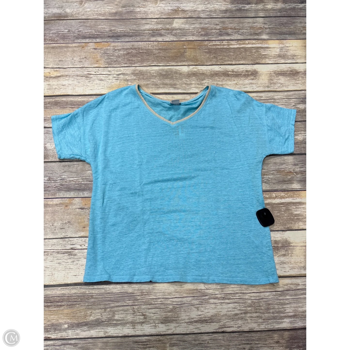 Top Short Sleeve By Chicos In Blue, Size: M