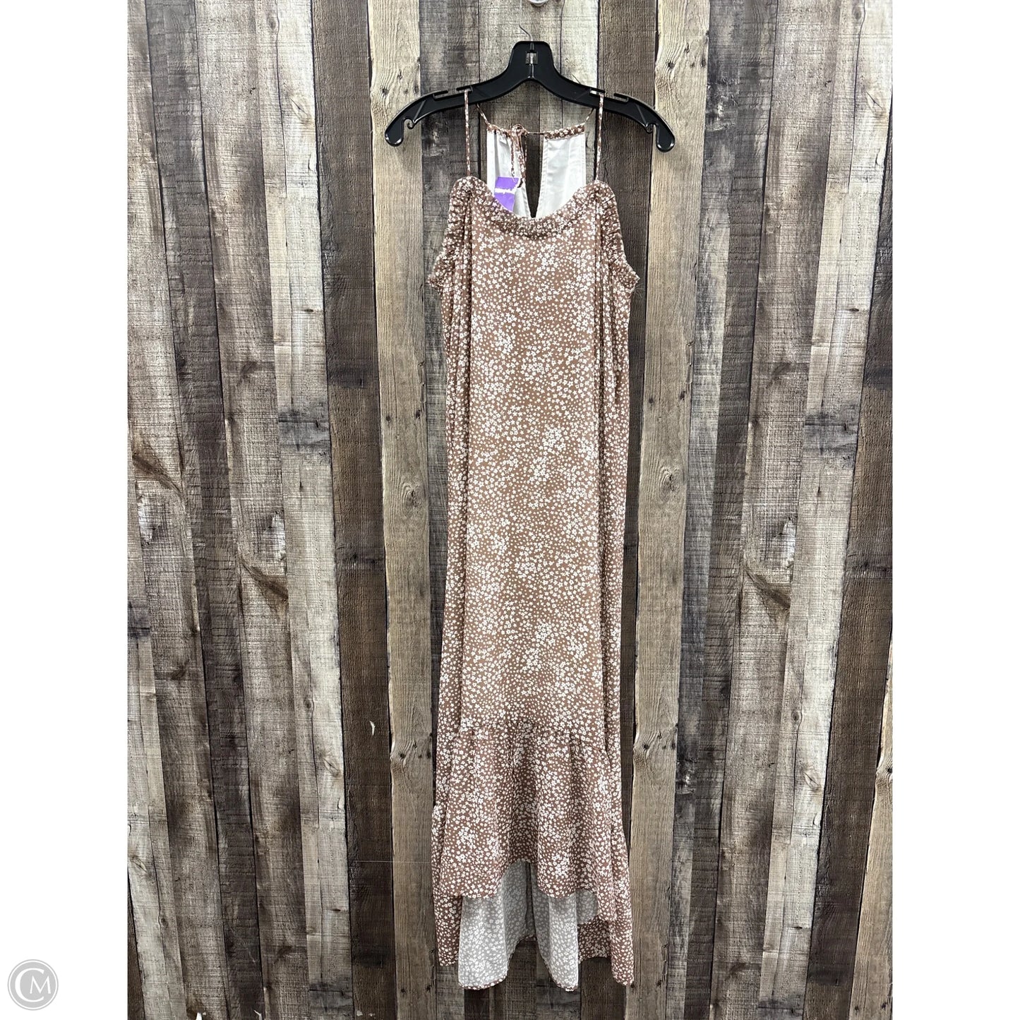 Dress Casual Maxi By Cmf In Brown & White, Size: S