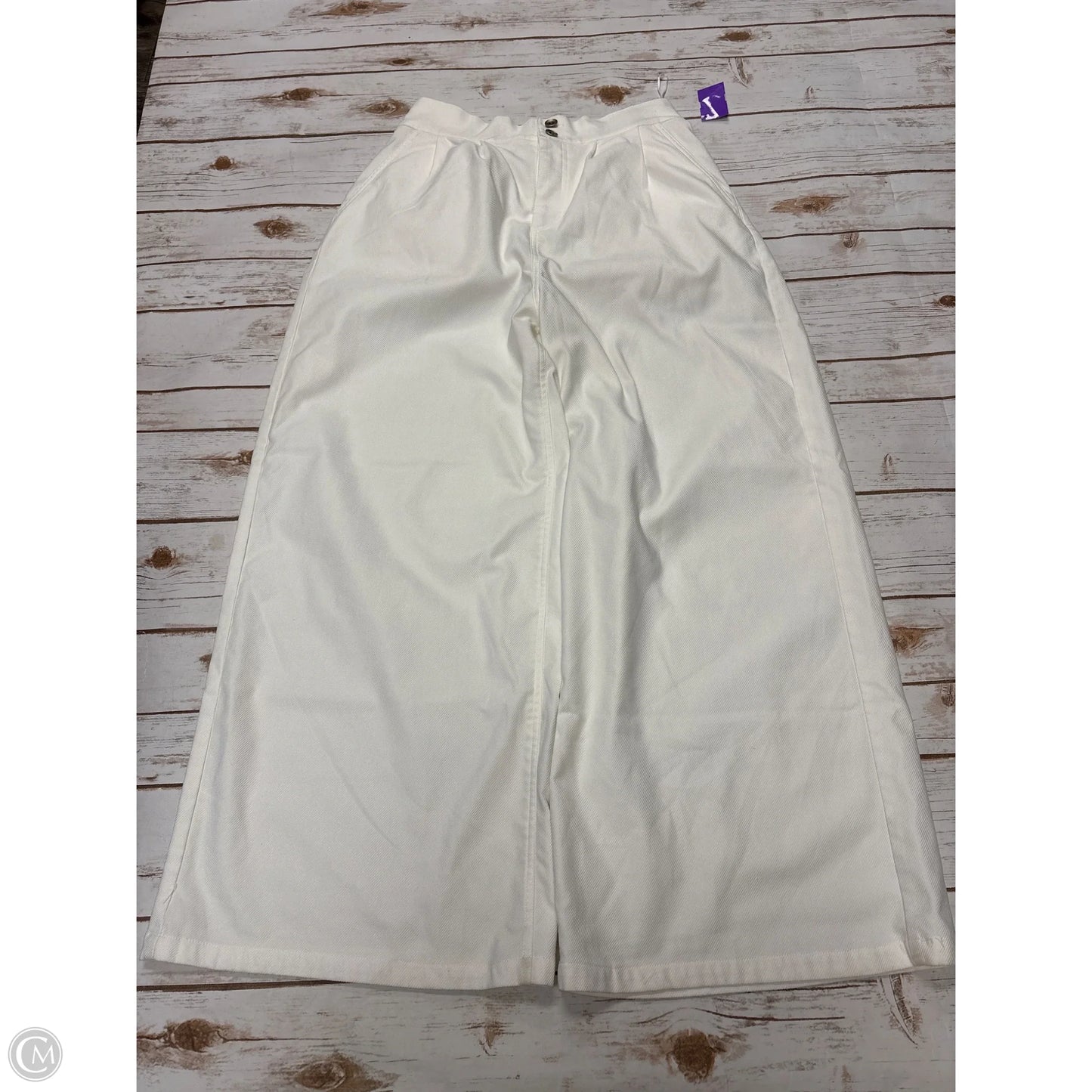 Pants Wide Leg By Cme In White, Size: L