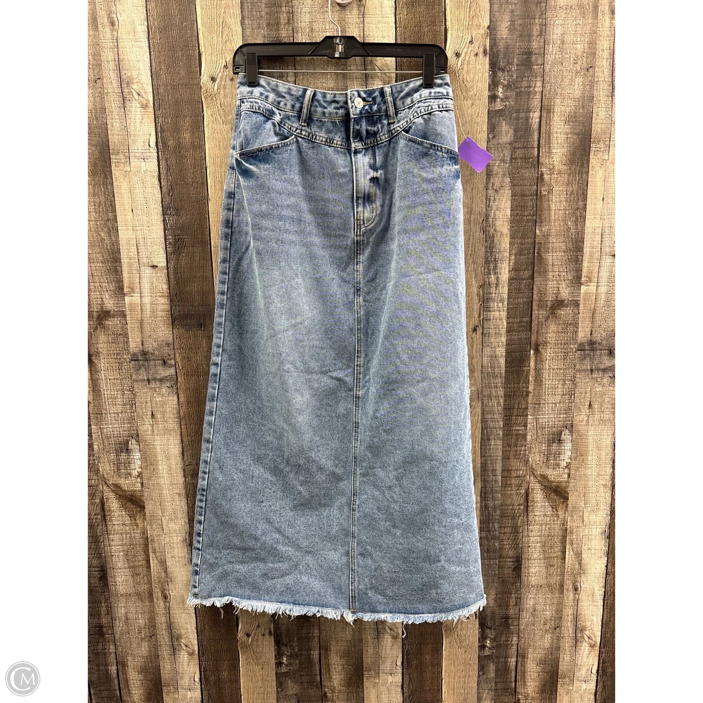 Skirt Maxi By Shein In Blue Denim, Size: L
