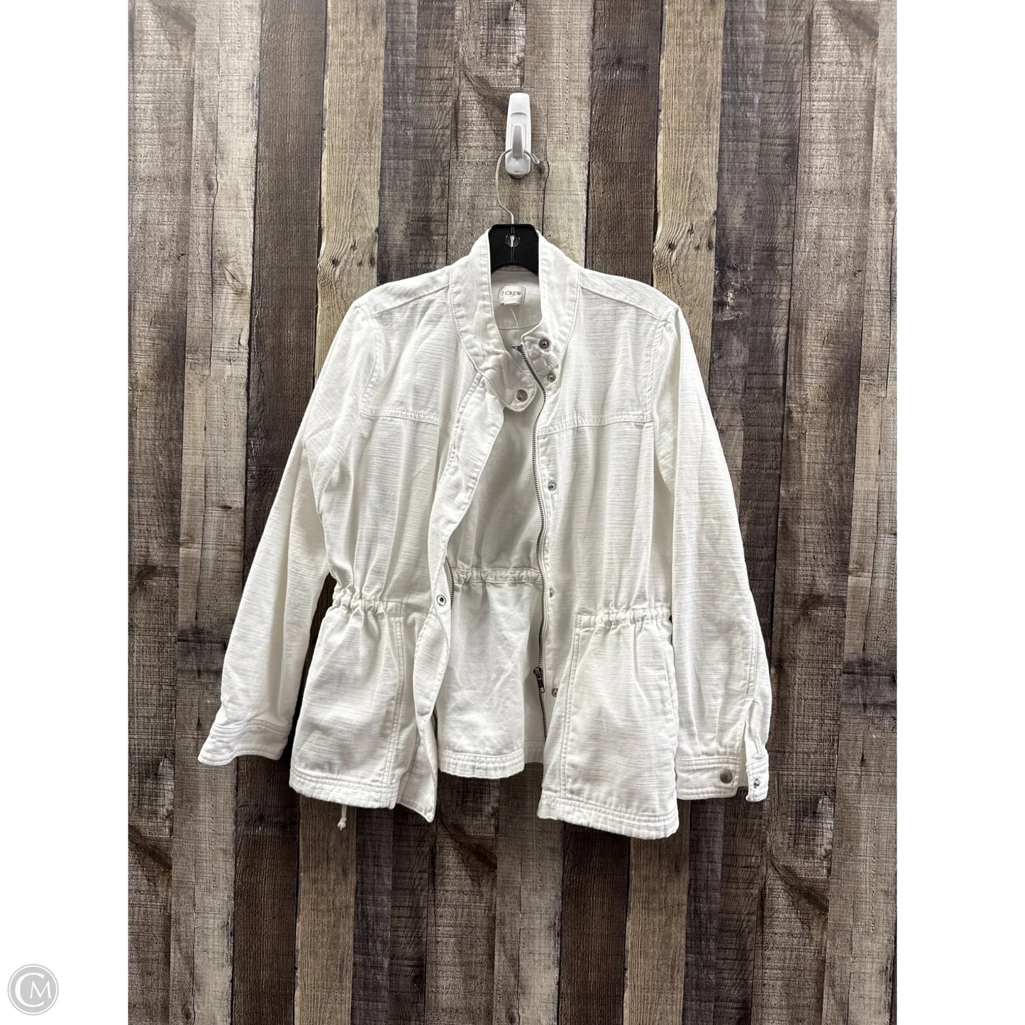 Jacket Denim By J. Crew In White Denim, Size: M