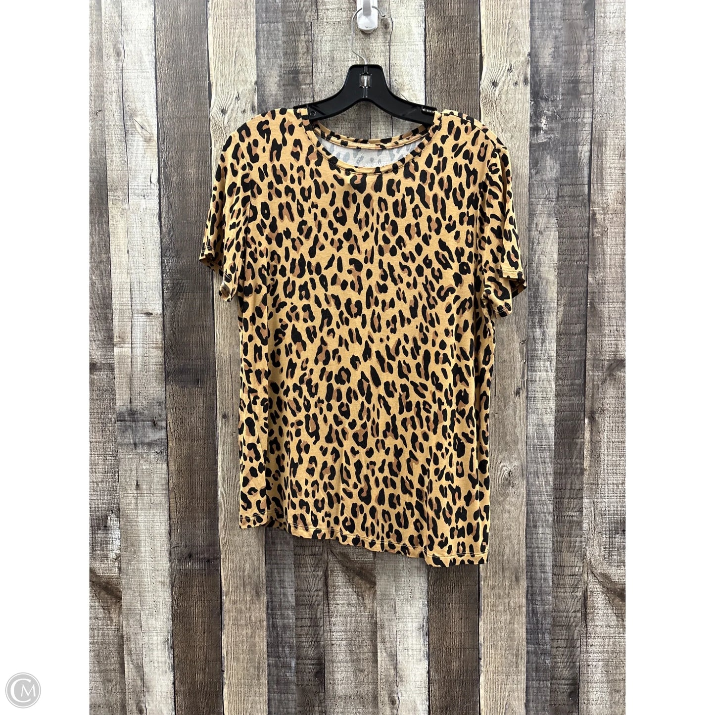 Top Short Sleeve By Nine West In Animal Print, Size: L