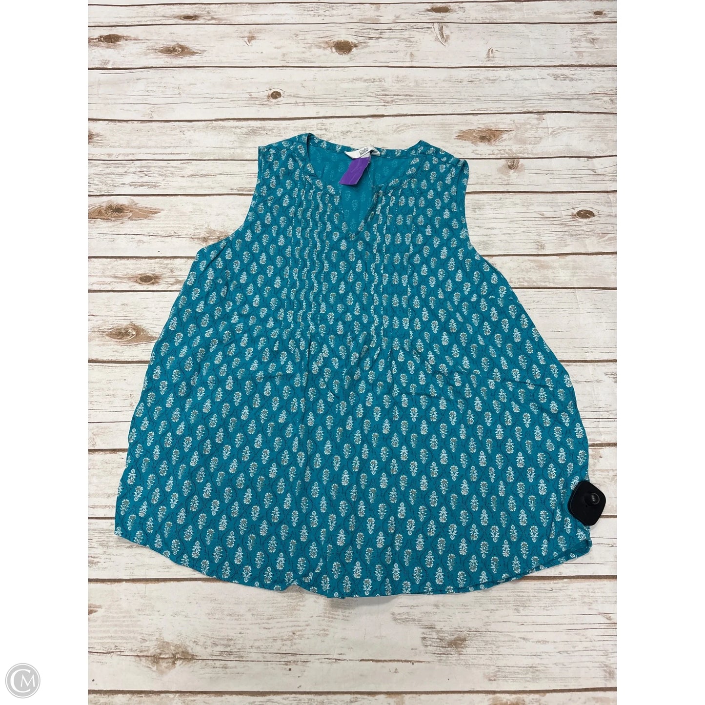 Top Sleeveless By Croft And Barrow In Blue, Size: Xl