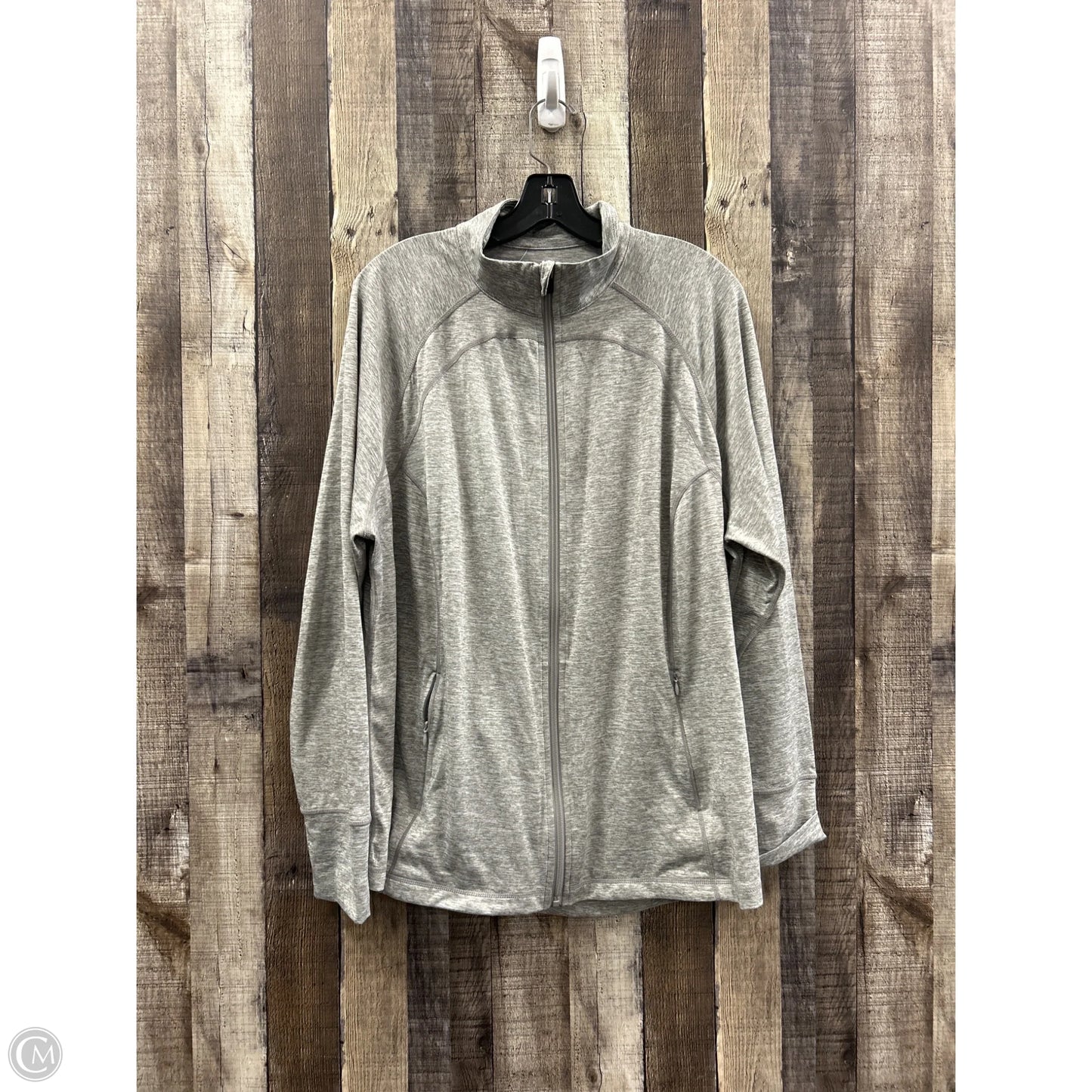 Athletic Jacket By Ideology In Grey, Size: 3x