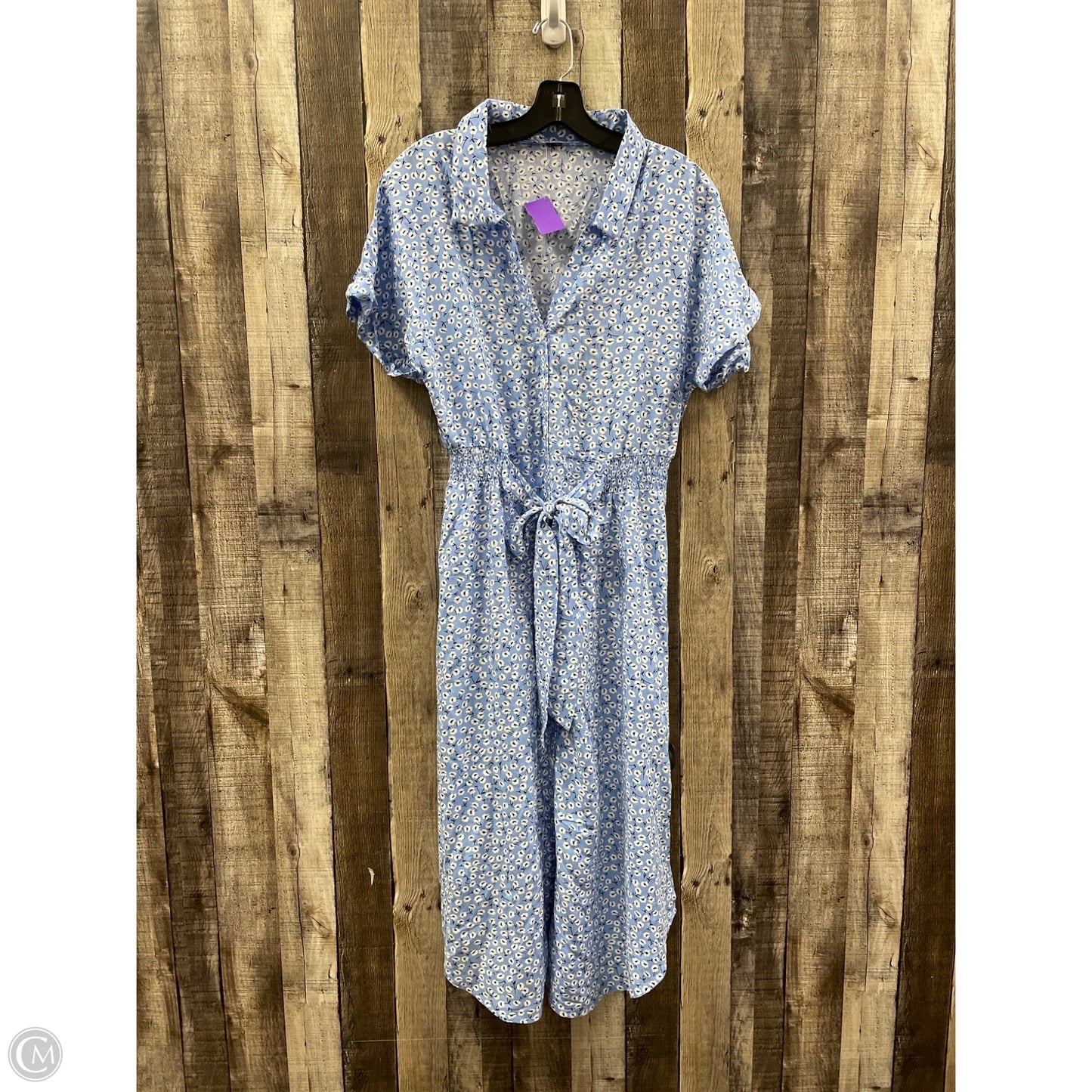 Dress Casual Maxi By Cmf In Blue & White, Size: S
