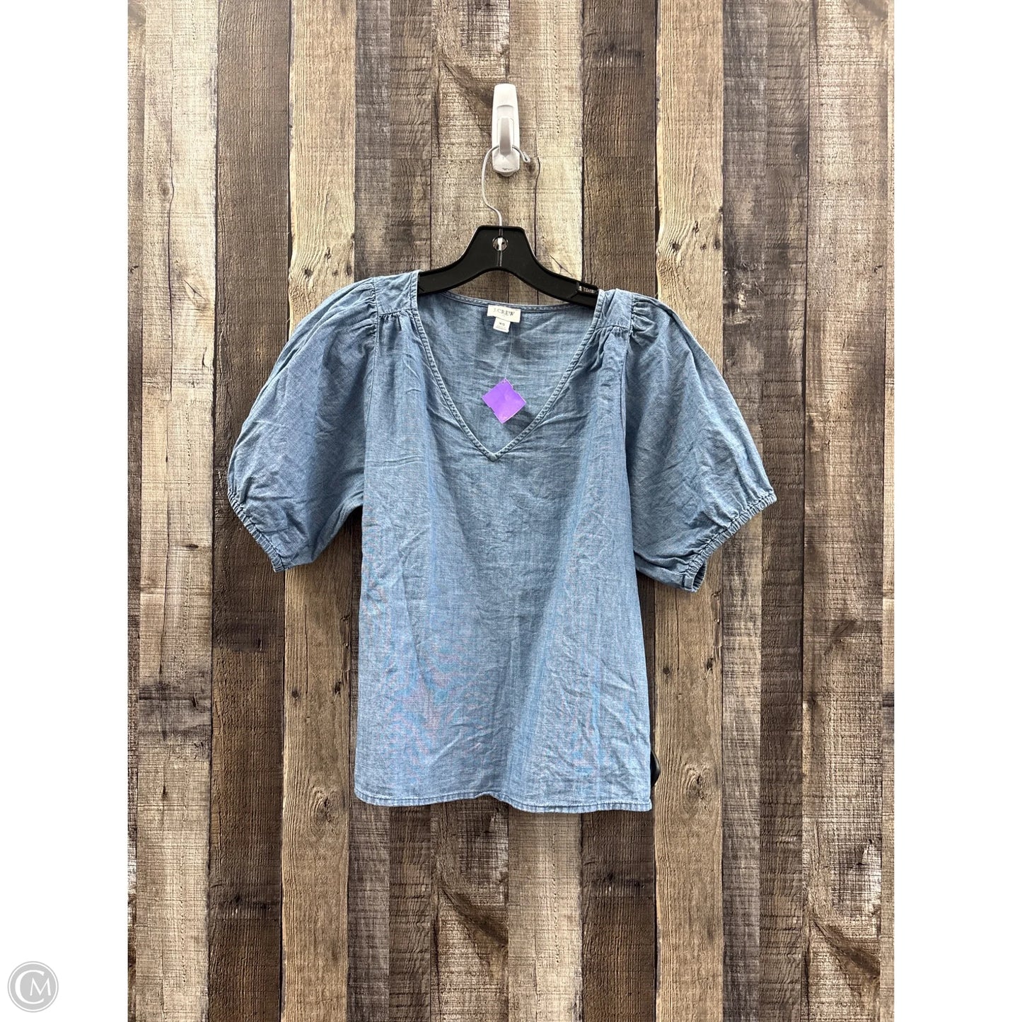 Top Short Sleeve By J. Crew In Blue Denim, Size: Xs