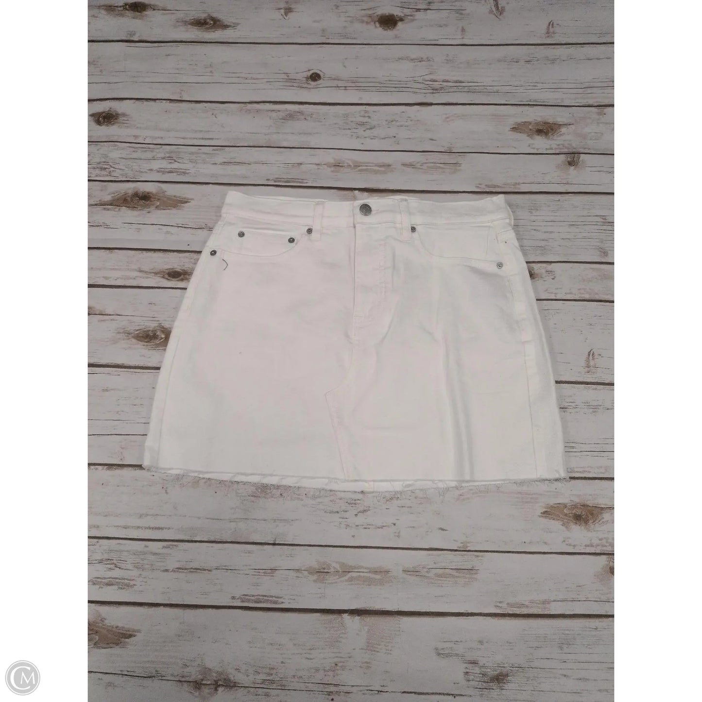 Skirt Mini & Short By Calvin Klein In White Denim, Size: 6
