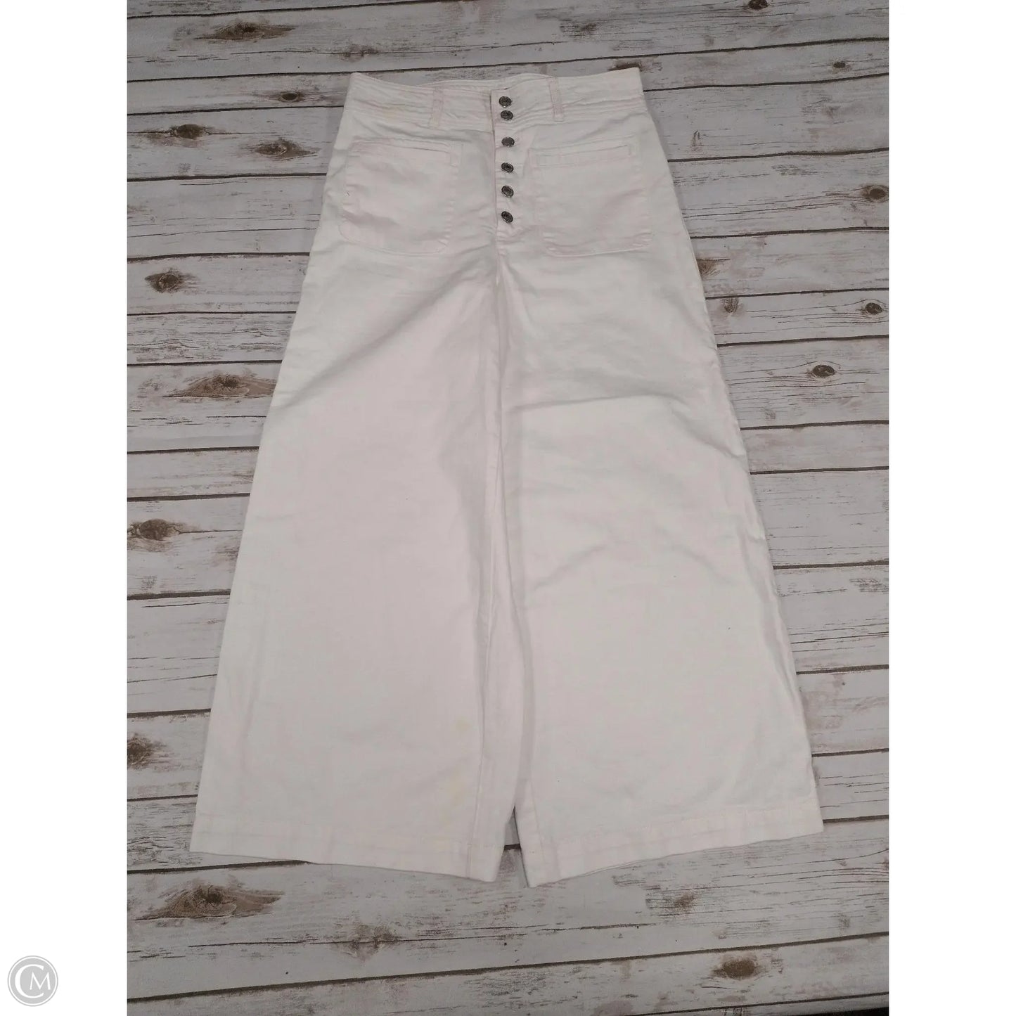 Jeans Wide Leg By We The Free In White Denim, Size: 10
