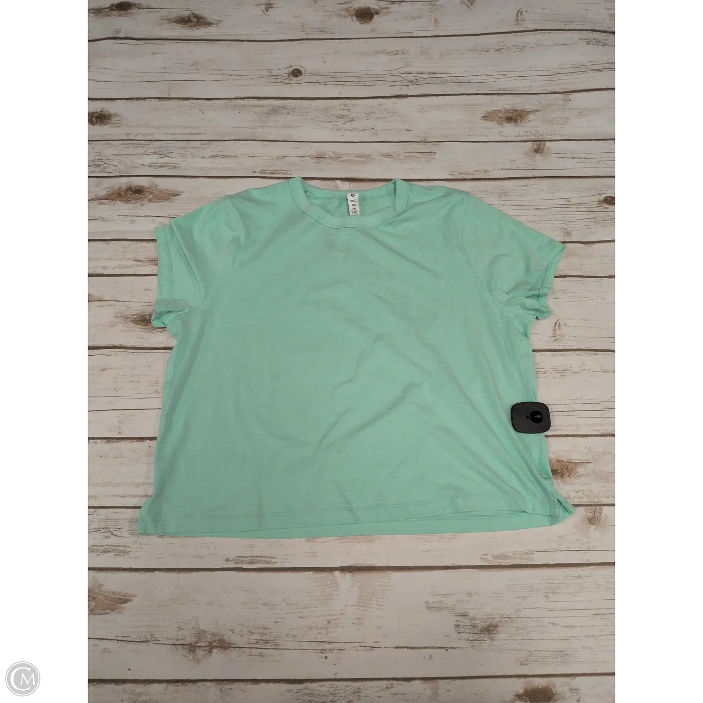 Athletic Top Short Sleeve By Lululemon In Green, Size: 10