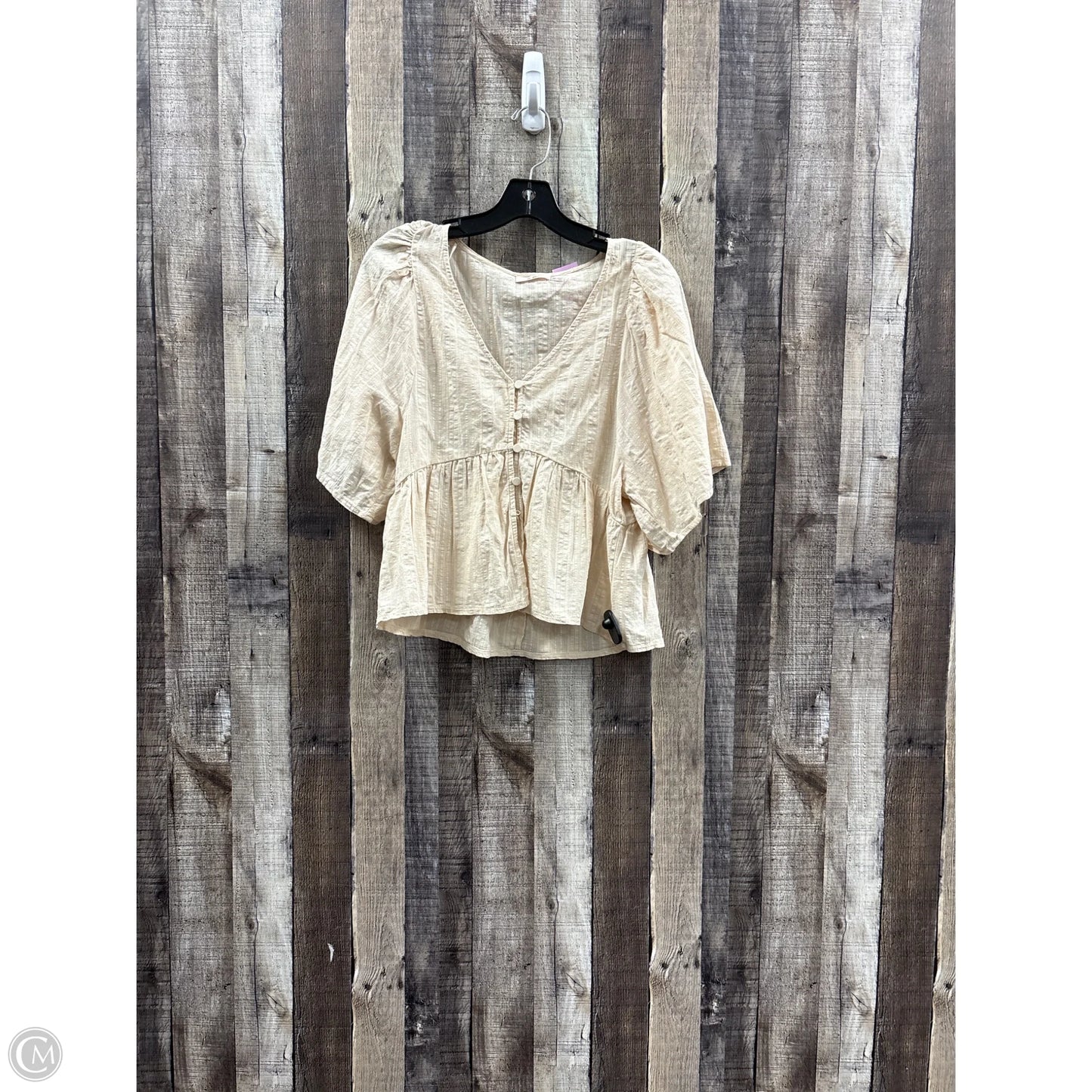 Top Short Sleeve By Mi Ami In Beige, Size: M