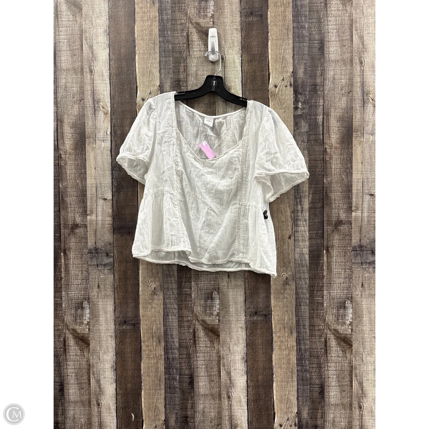 Top Short Sleeve By Melrose And Market In White, Size: M