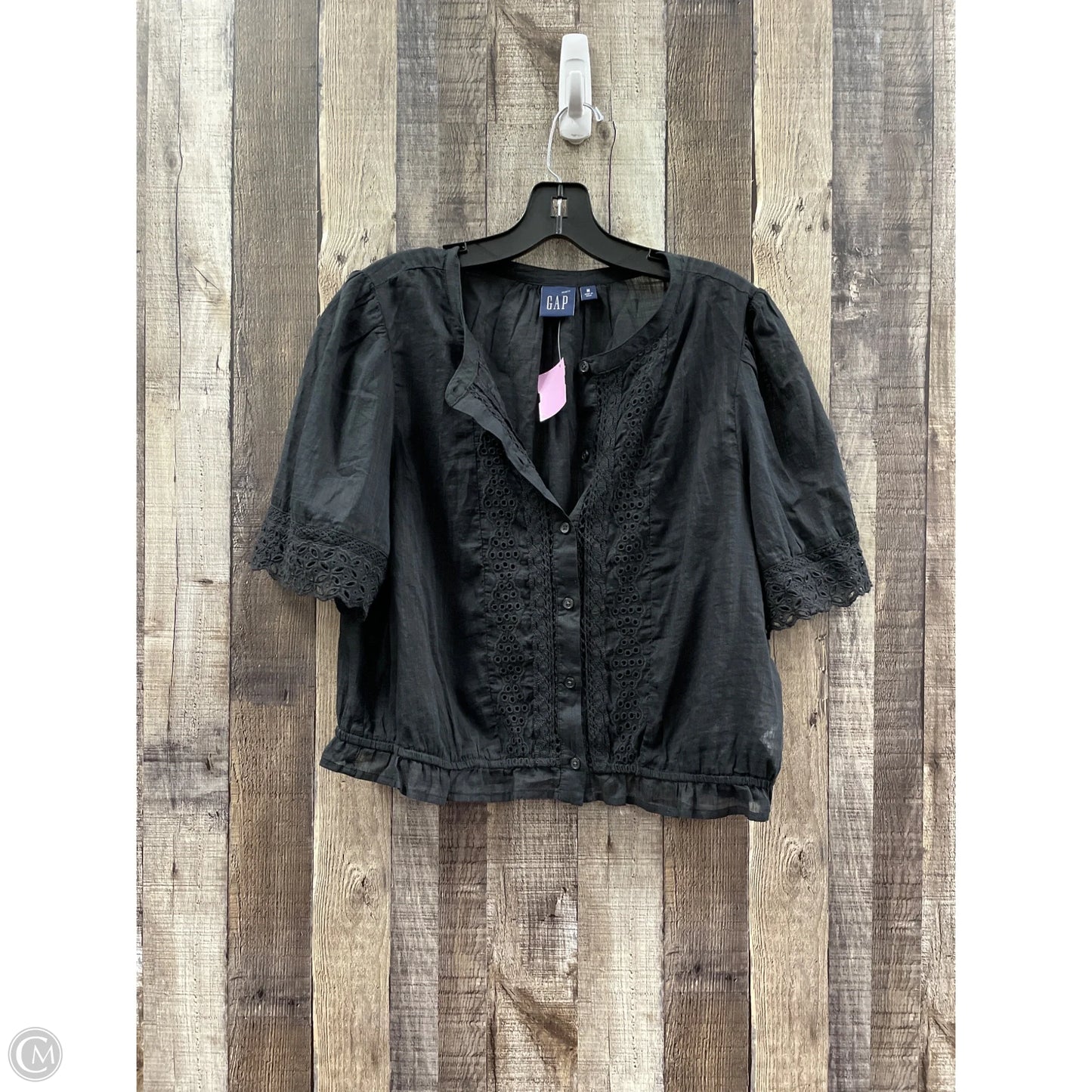 Top Short Sleeve By Gap In Black, Size: M