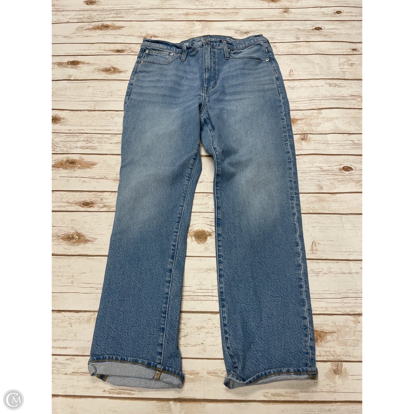 Jeans Straight By J. Crew In Blue Denim, Size: 10
