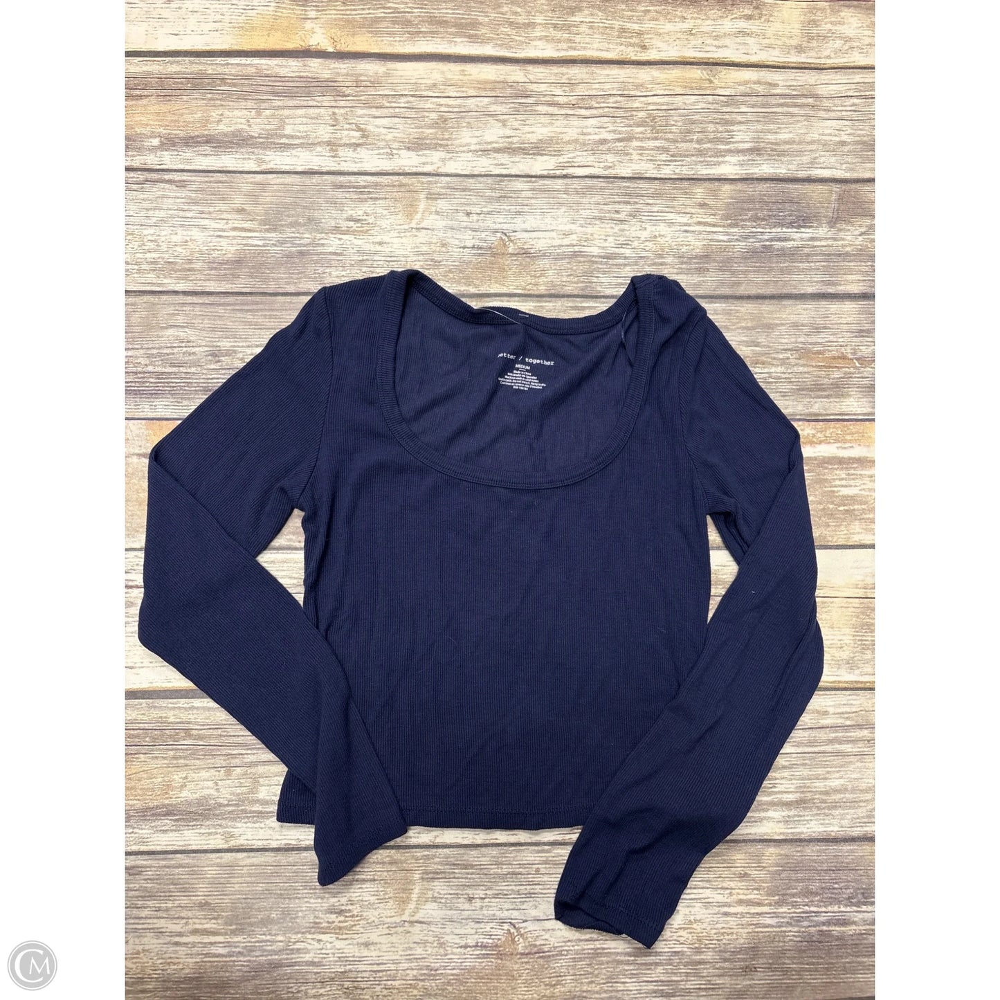 Top Long Sleeve By Better Together In Navy, Size: M