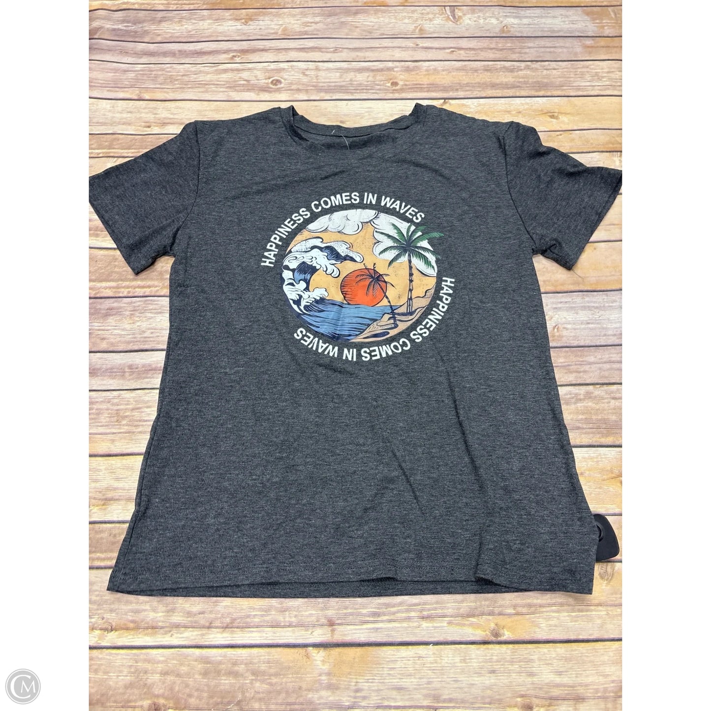 Top Short Sleeve Basic By Cmf In Grey, Size: L