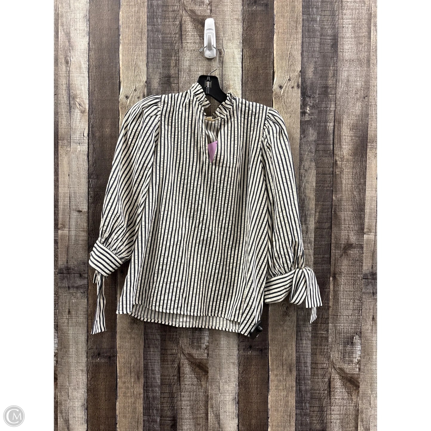 Top 3/4 Sleeve By Entro In Striped Pattern, Size: S